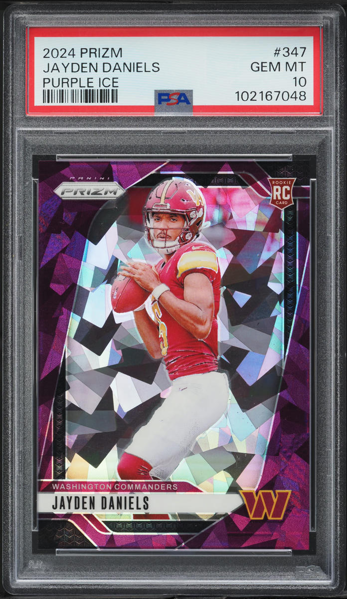 2024 Panini Prizm Purple Ice Jayden Daniels ROOKIE /225 #347 PSA 10 GEM MINT