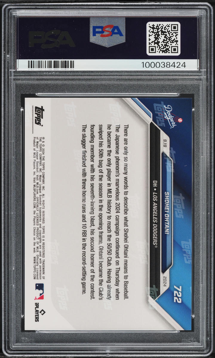 2024 Topps Now Shohei Ohtani #722 PSA 10 GEM MINT