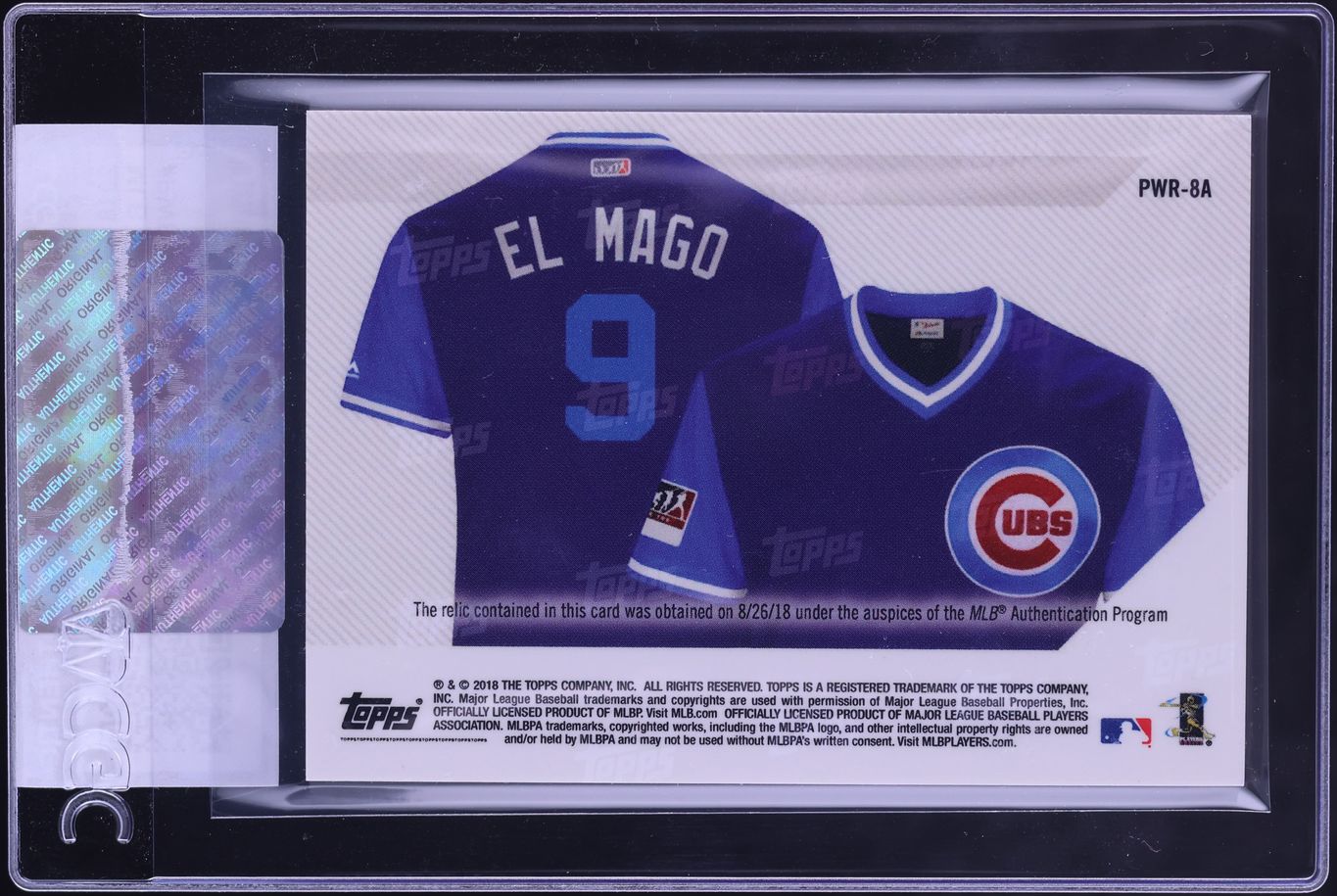 2018 Topps Now MLB Players Weekend Javier Baez PATCH /49 #PWR-8A