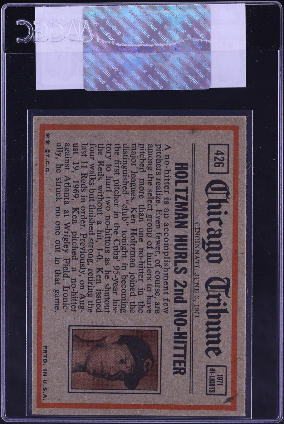 1972 Topps Ken Singleton #426 CGC AUTH