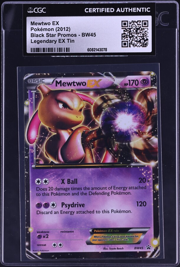 2012 Pokemon BW Black Star Promo Legendary EX Tin Mewtwo EX #BW45 CGC AUTH  on Fanatics Collect