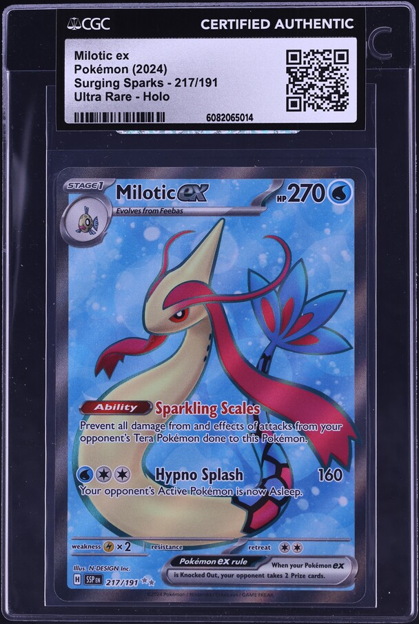 2024 Pokemon Scarlet & Violet Surging Sparks Full Art Milotic ex #217 CGC AUTH