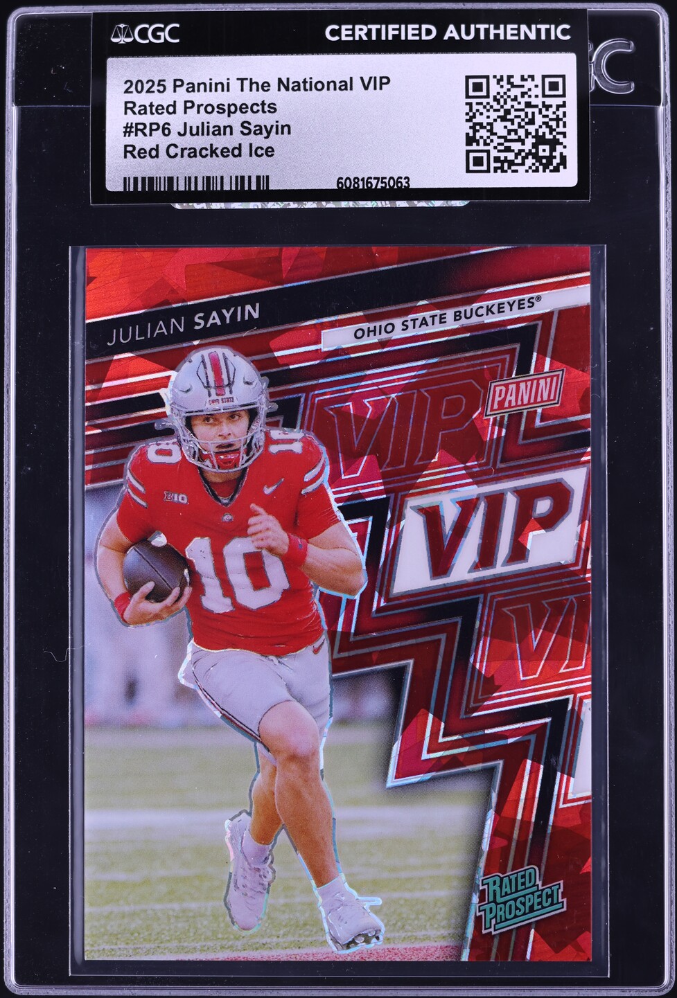 2025 Panini The National VIP Red Cracked Ice Julian Sayin PROSPECT
