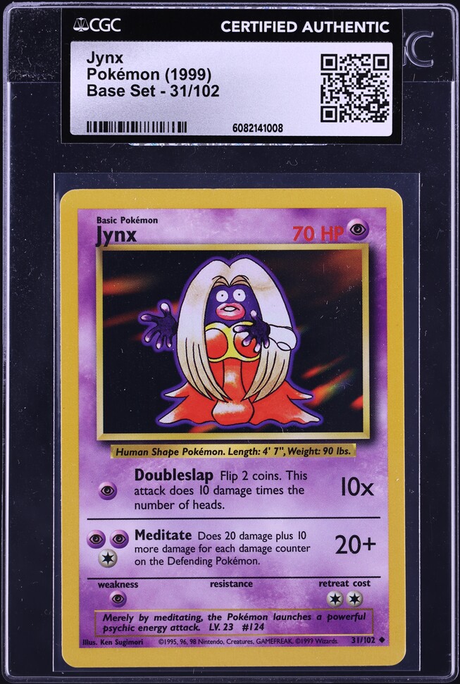 1999 Pokemon Base Set Shadowless 1st Edition Jynx #31 PSA 9 MINT