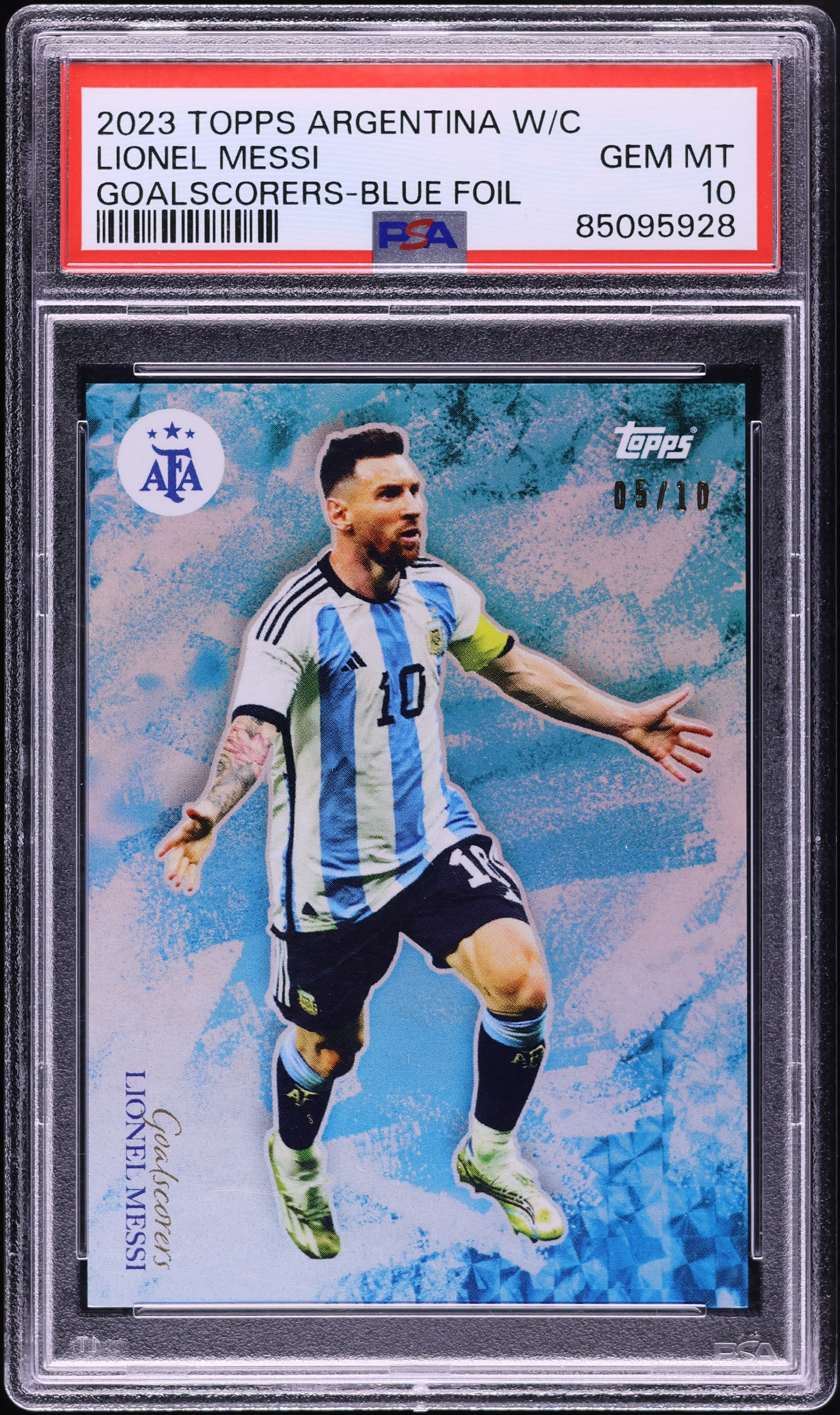 2023 Topps Argentina World Champs Goalscorers Blue Foil Lionel