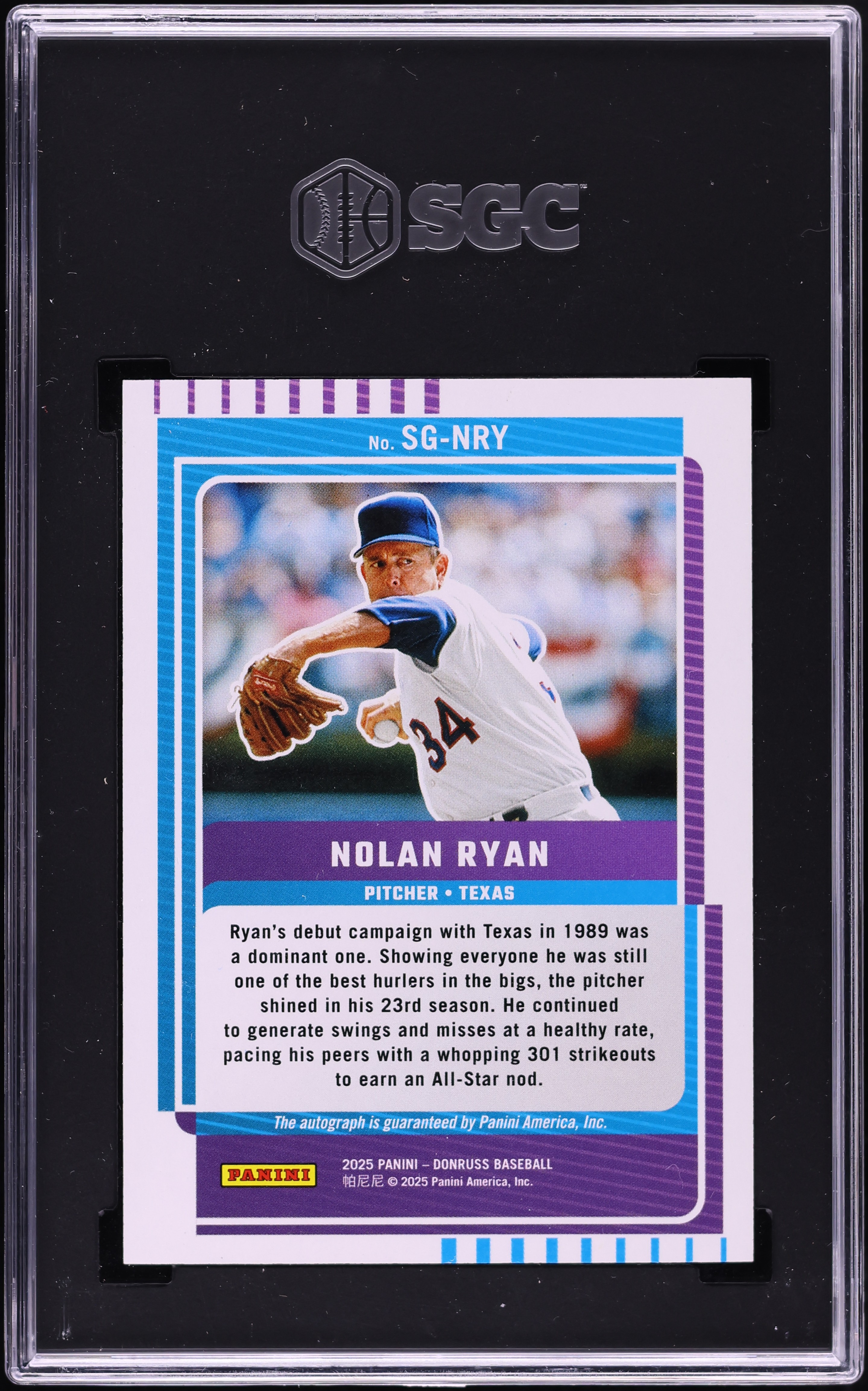 2025 Donruss Signature Series Red Nolan Ryan ROOKIE /49 #SG-NRY