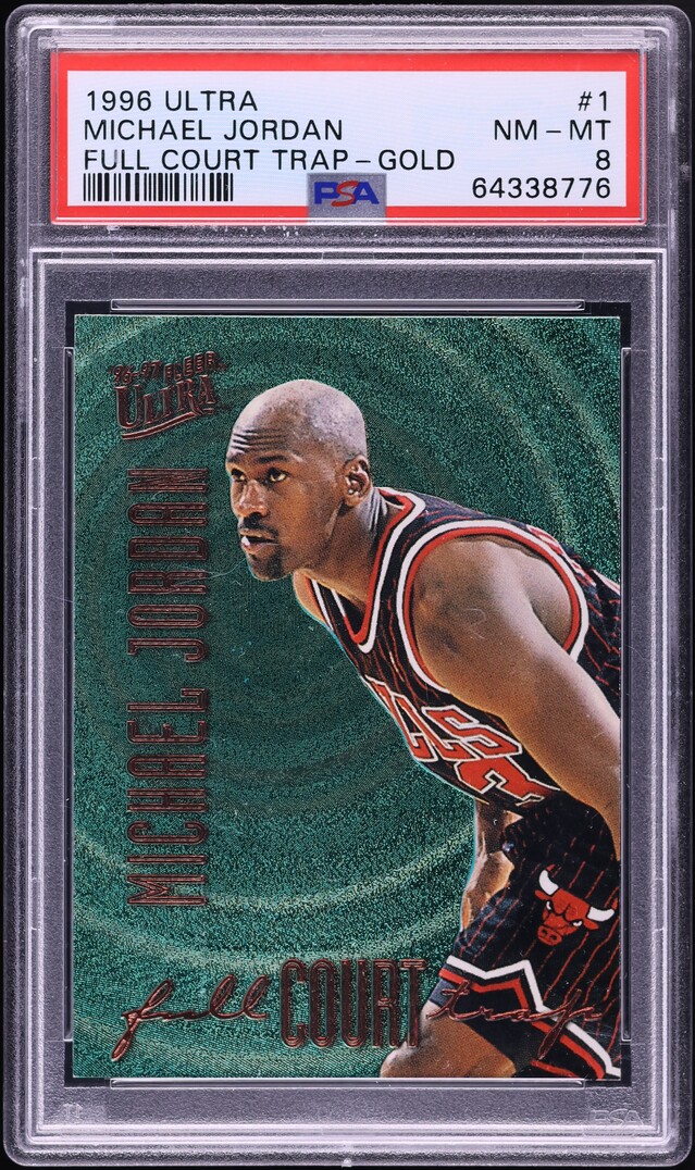 1996 Ultra Full Court Trap Gold Michael Jordan #1 PSA 8 NM-MT