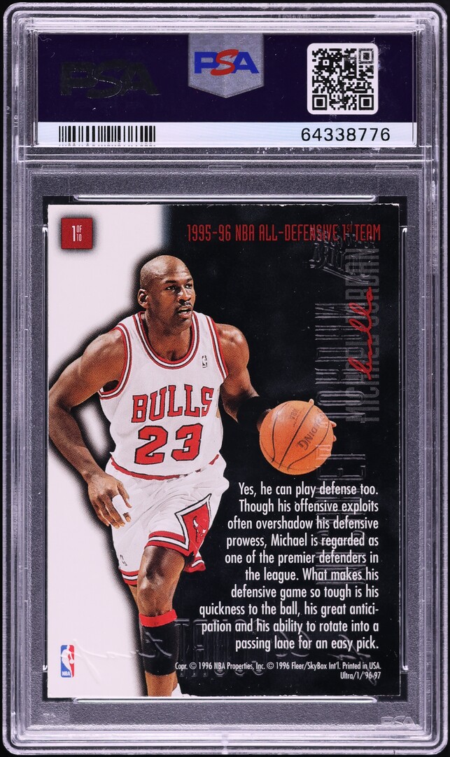 1996 Ultra Full Court Trap Gold Michael Jordan #1 PSA 8 NM-MT