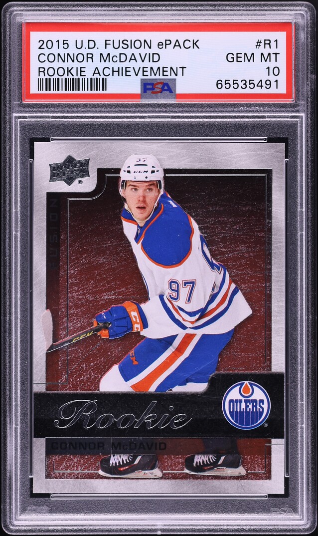 2015 Upper Deck Fusion ePack Achievement Connor McDavid ROOKIE #R1 PSA 10 GEM