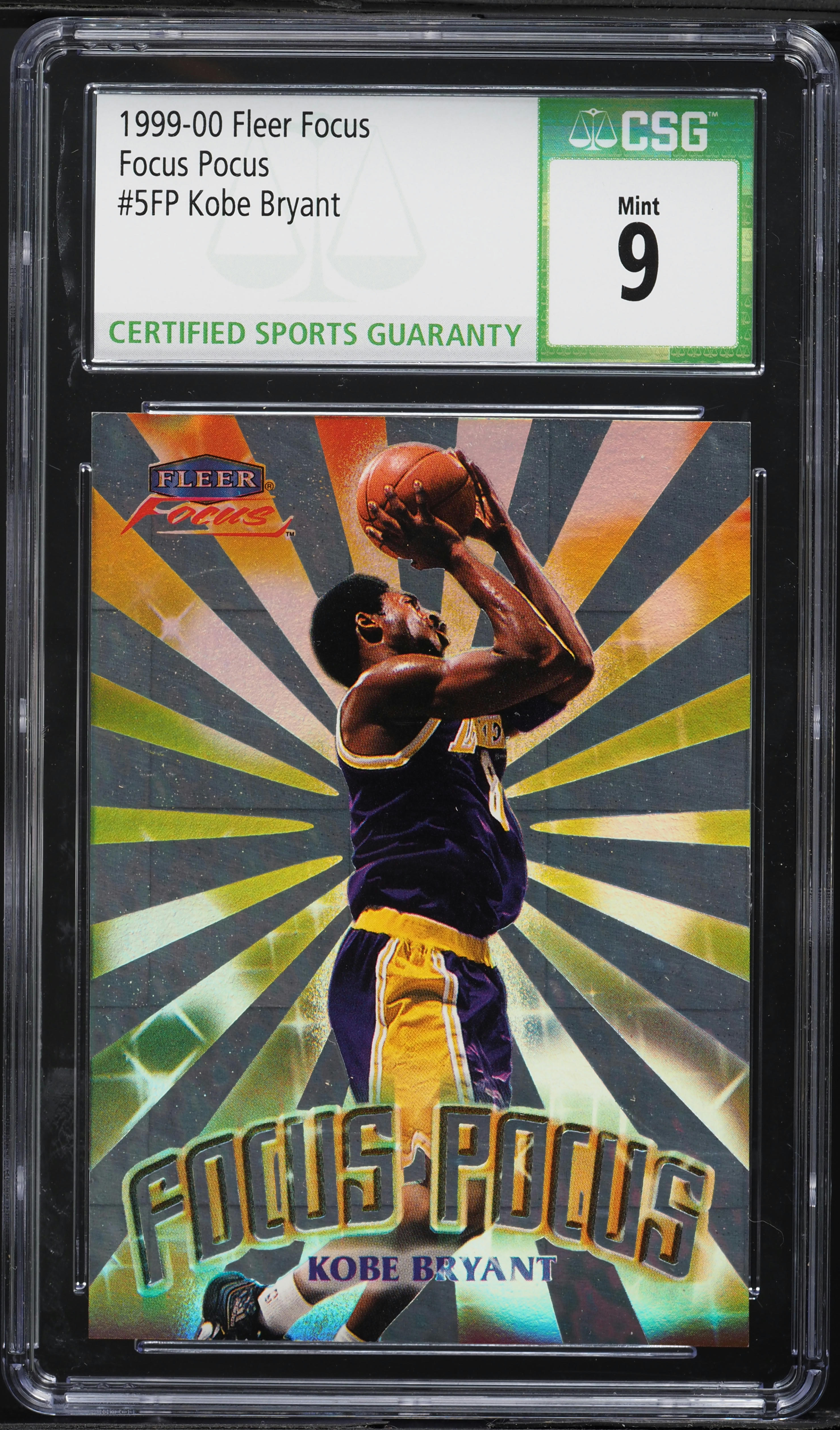1999 Fleer Focus Pocus Kobe Bryant #5FP CSG 9 MINT on Fanatics Collect