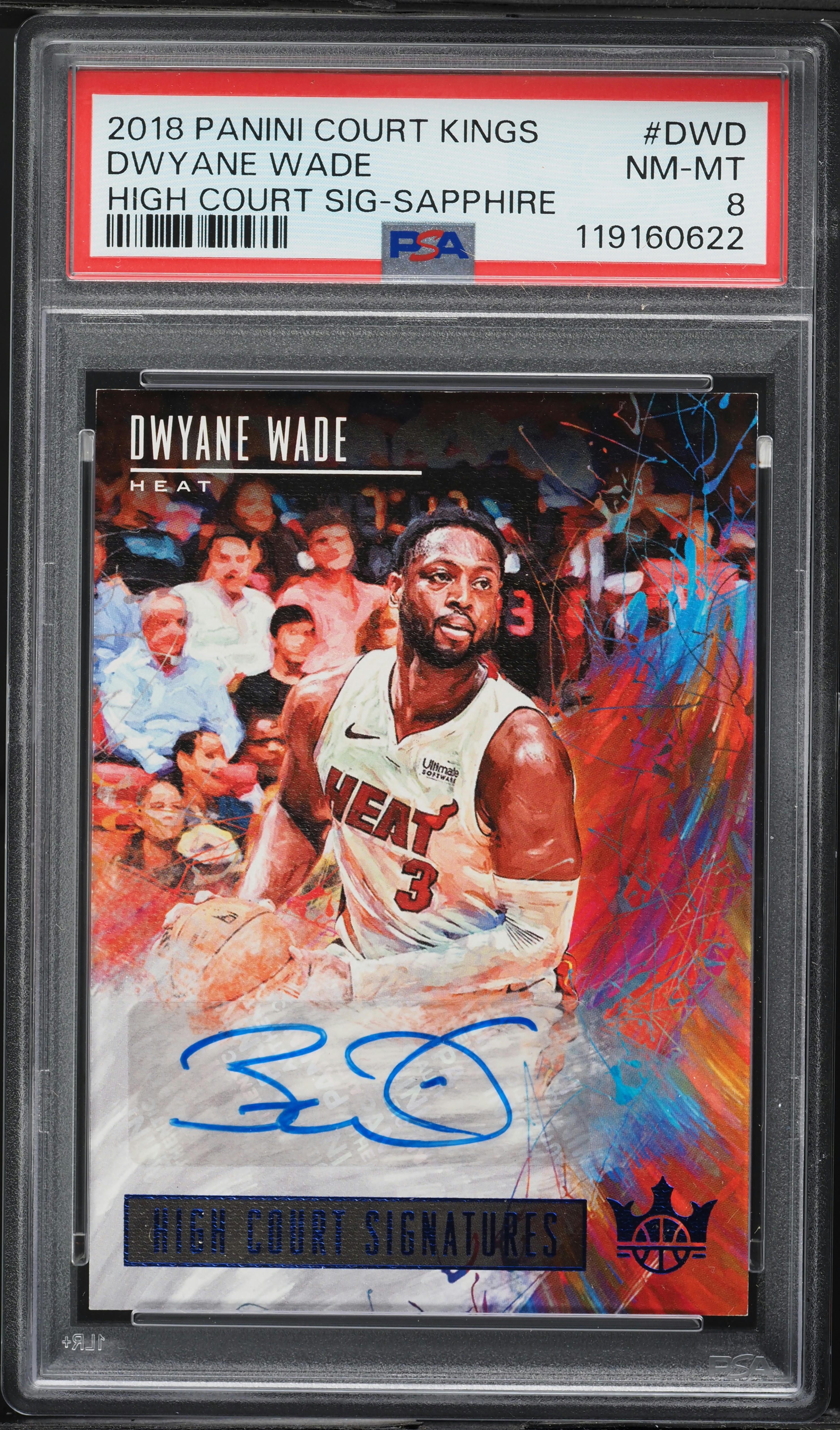 2018 Panini Court Kings High Court Sapphire Dwyane Wade AUTO /10