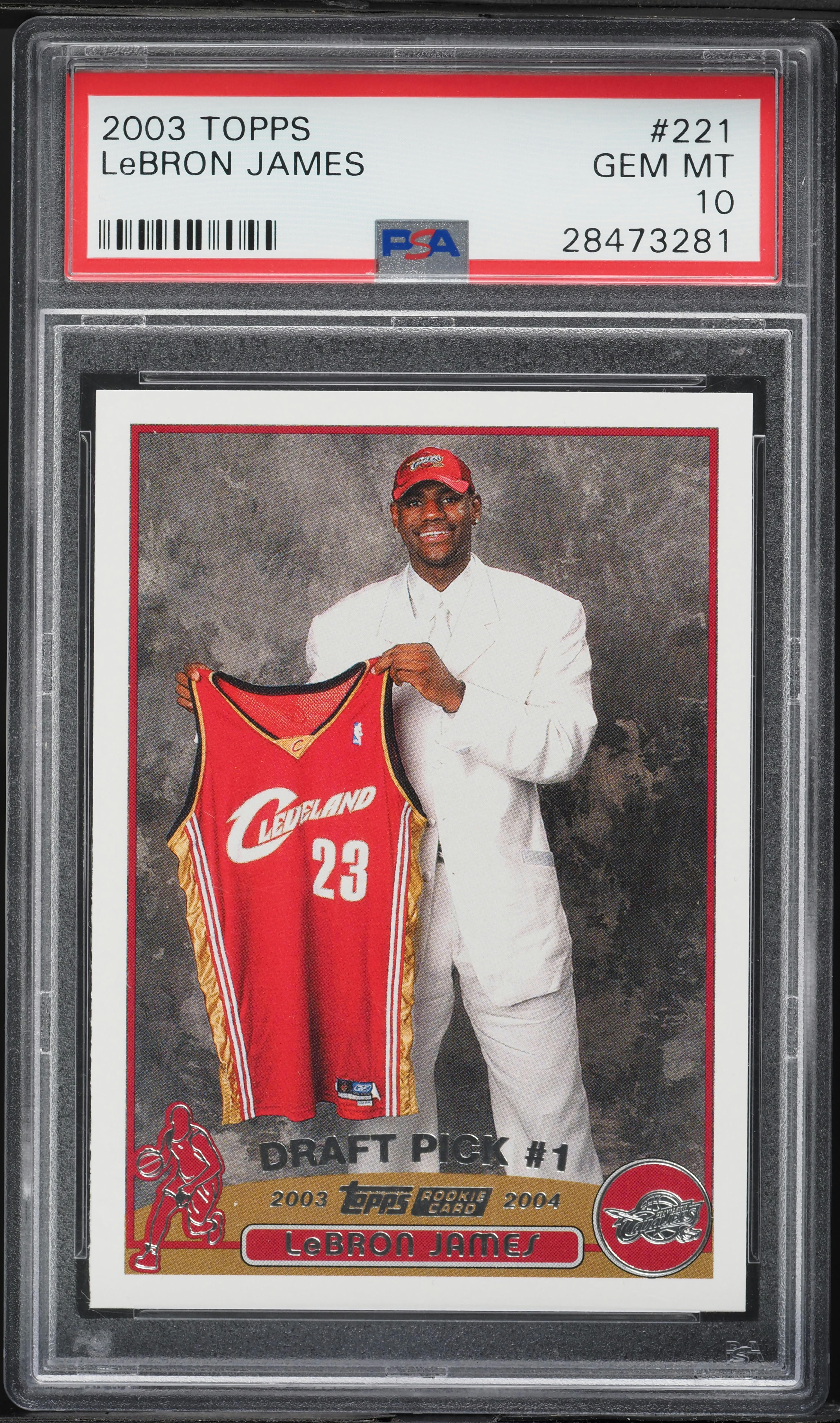 2003 Topps Basketball LeBron James ROOKIE #221 PSA 10 GEM MINT on