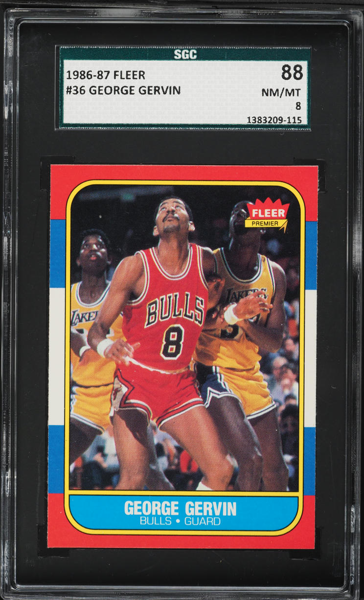 1986 Fleer Basketball George Gervin #36 SGC 8 NM-MT
