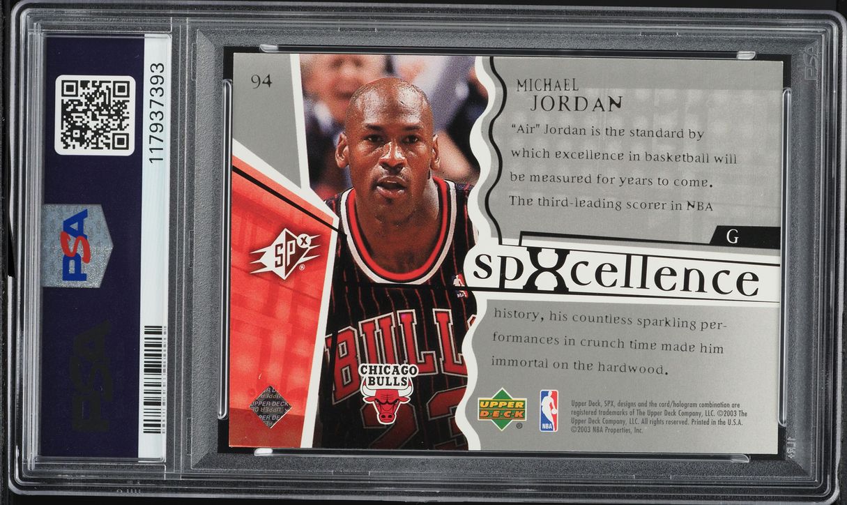 2003 SPx Basketball Michael Jordan /3999 #94 PSA 8 NM-MT