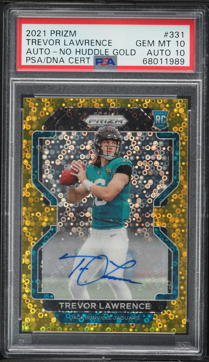 2021 Panini Prizm No Huddle Gold Trevor Lawrence ROOKIE AUTO DNA 10 /10 #331 PSA 10 GEM MINT