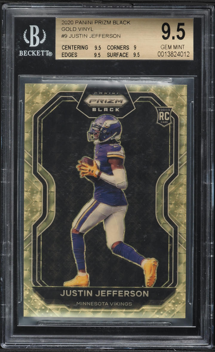 2020 Panini Prizm Black Gold Vinyl Justin Jefferson ROOKIE 5/5 #PB-9 BGS 9.5 GEM