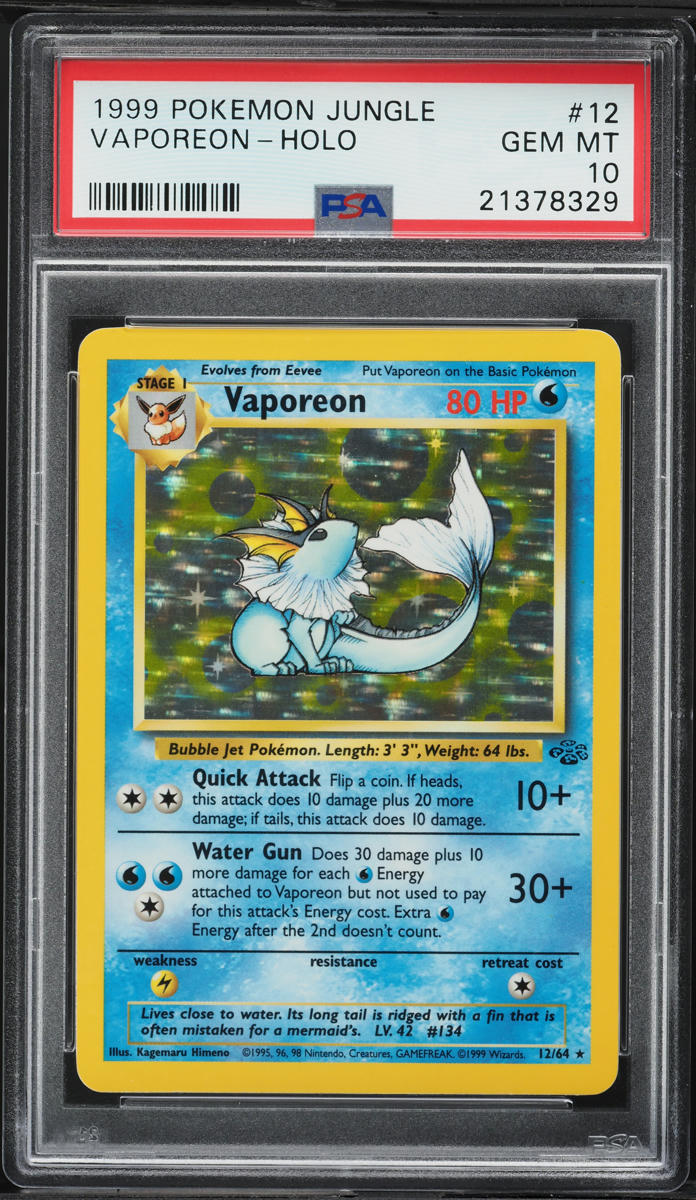 vaporeon pokemon card value 12/64 - (12) - Jungle 28/64 / Rare Card Type / HP / Stage Vaporeon 12/64 holo rare jungle,