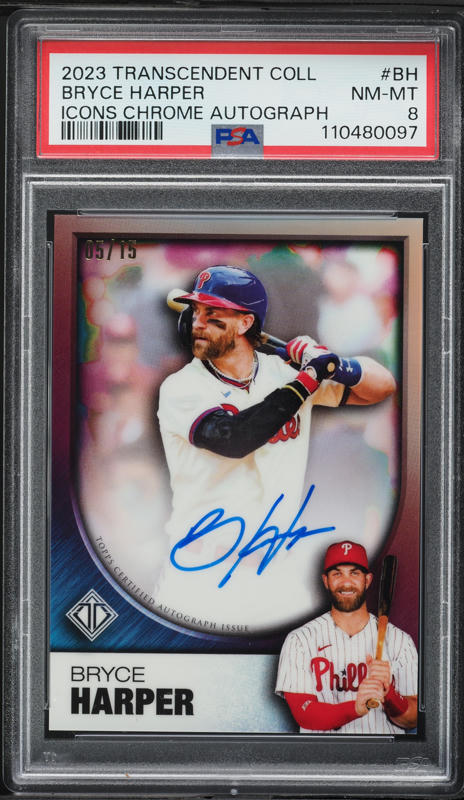 2023 Topps Transcendent Collection Icons Chrome Bryce Harper AUTO