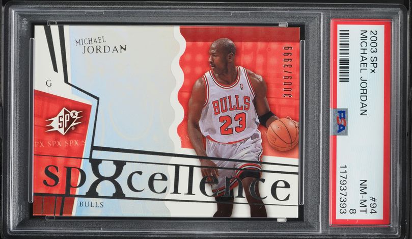 2003 SPx Basketball Michael Jordan /3999 #94 PSA 8 NM-MT on