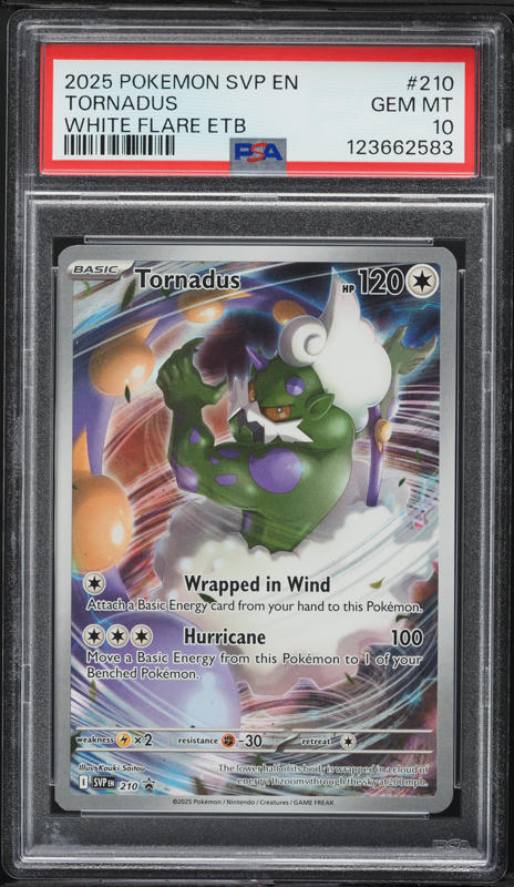 2025 Pokemon SV Promo White Flare ETB Tornadus #210 PSA 10 GEM MINT