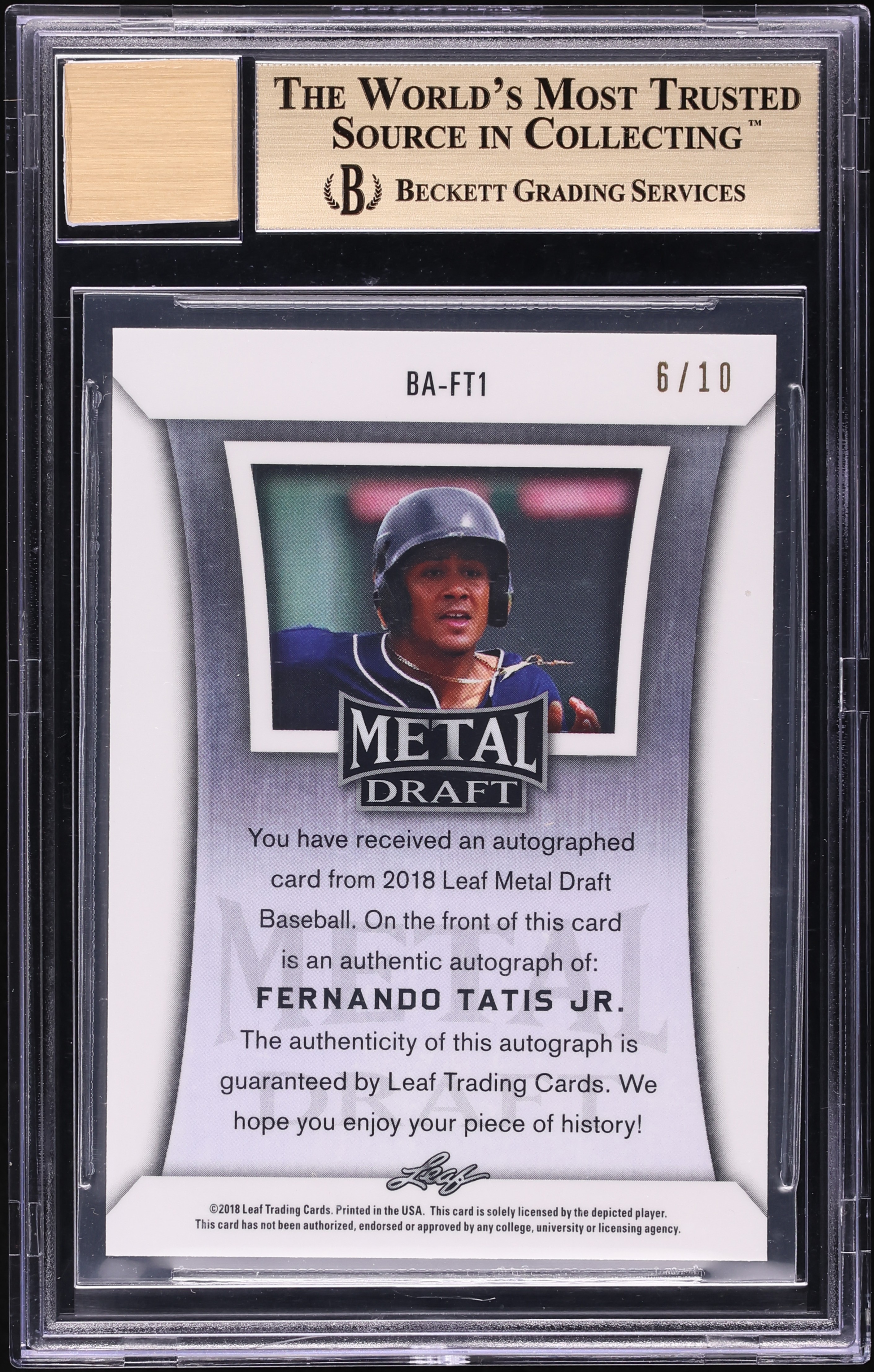 2018 Leaf Metal Draft Pink Wave Fernando Tatis Jr ROOKIE AUTO /10