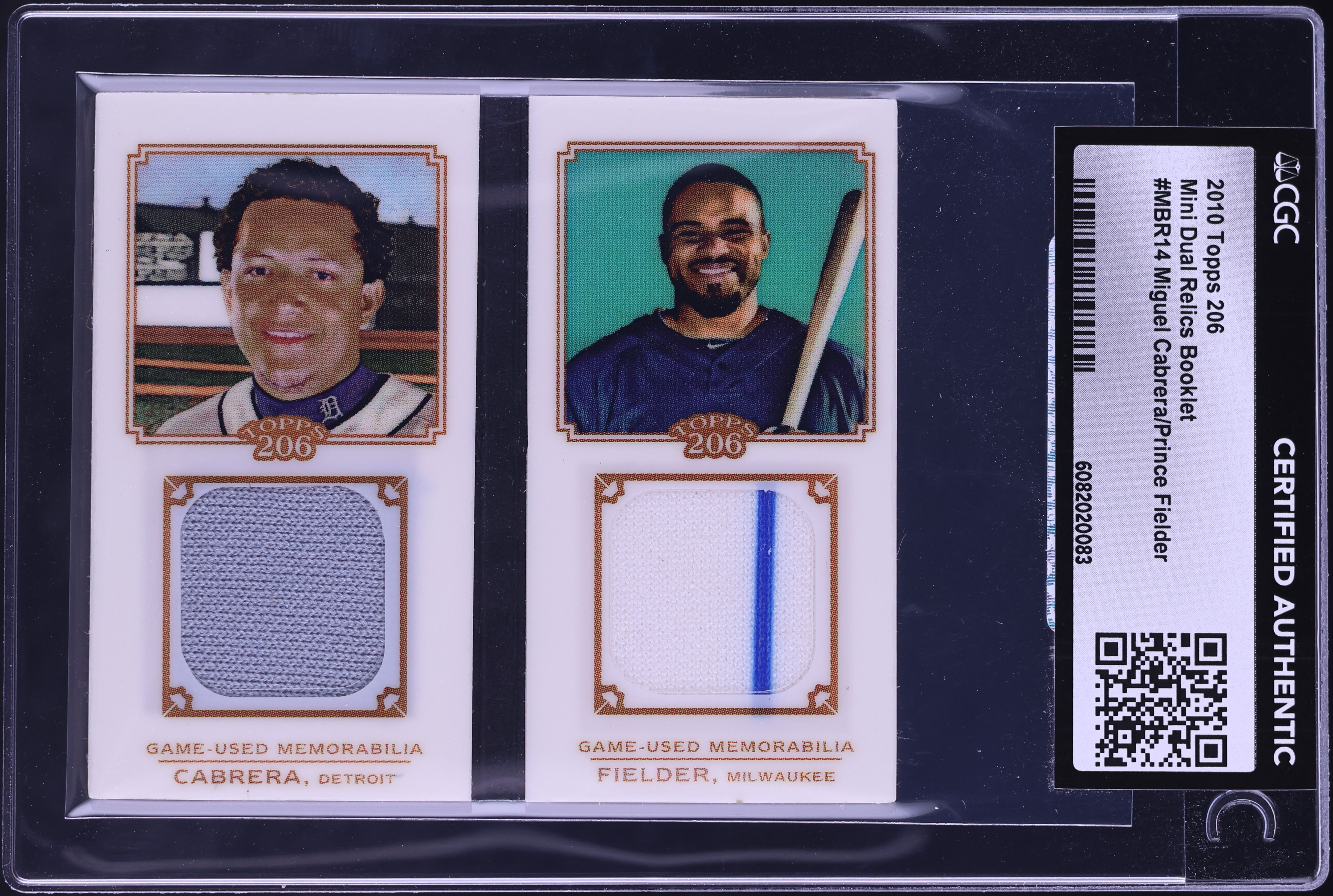 2010 Topps 206 Mini Booklet Miguel Cabrera Prince Fielder PATCH 