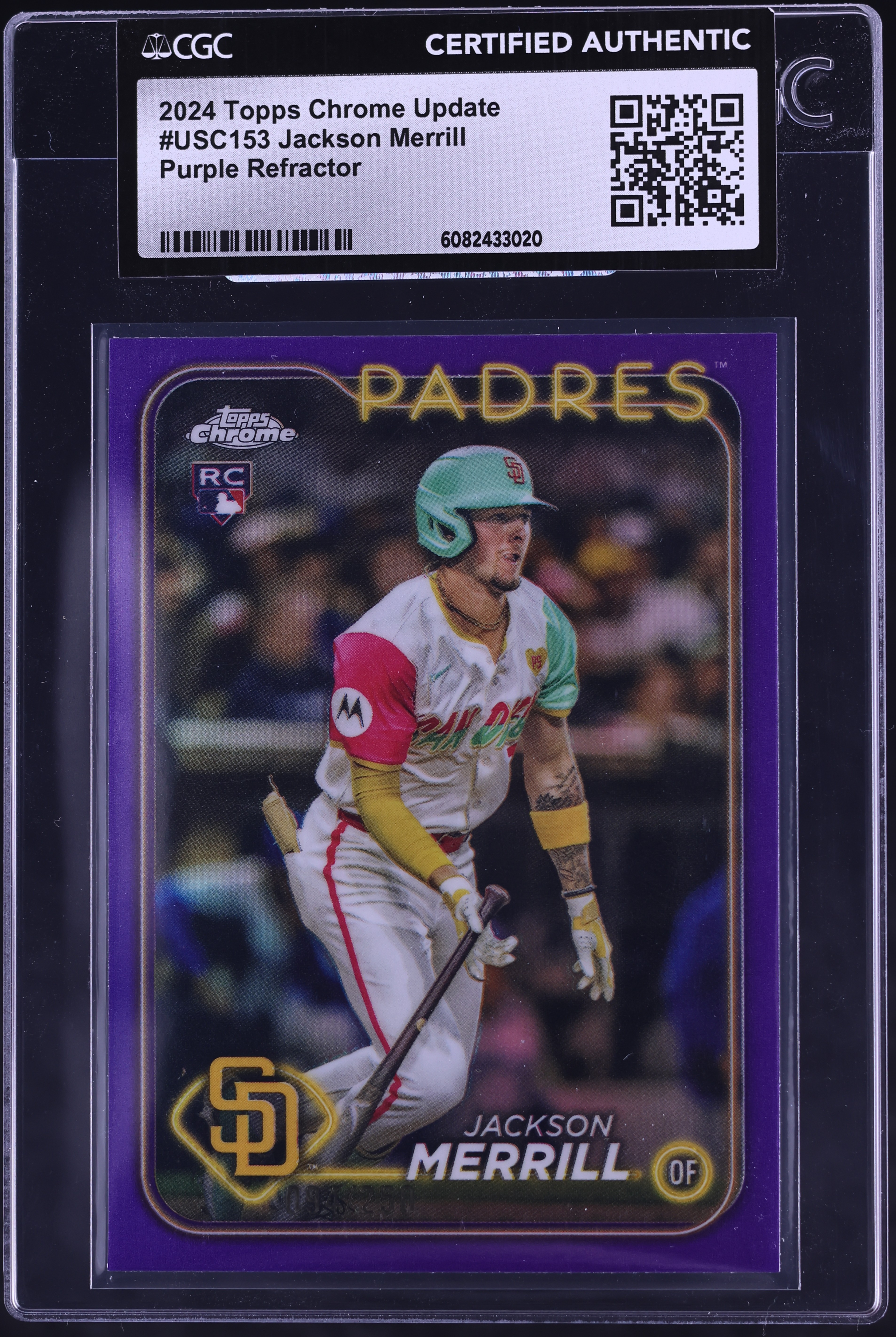 2024 Topps Chrome Update Purple Refractor Jackson Merrill ROOKIE 