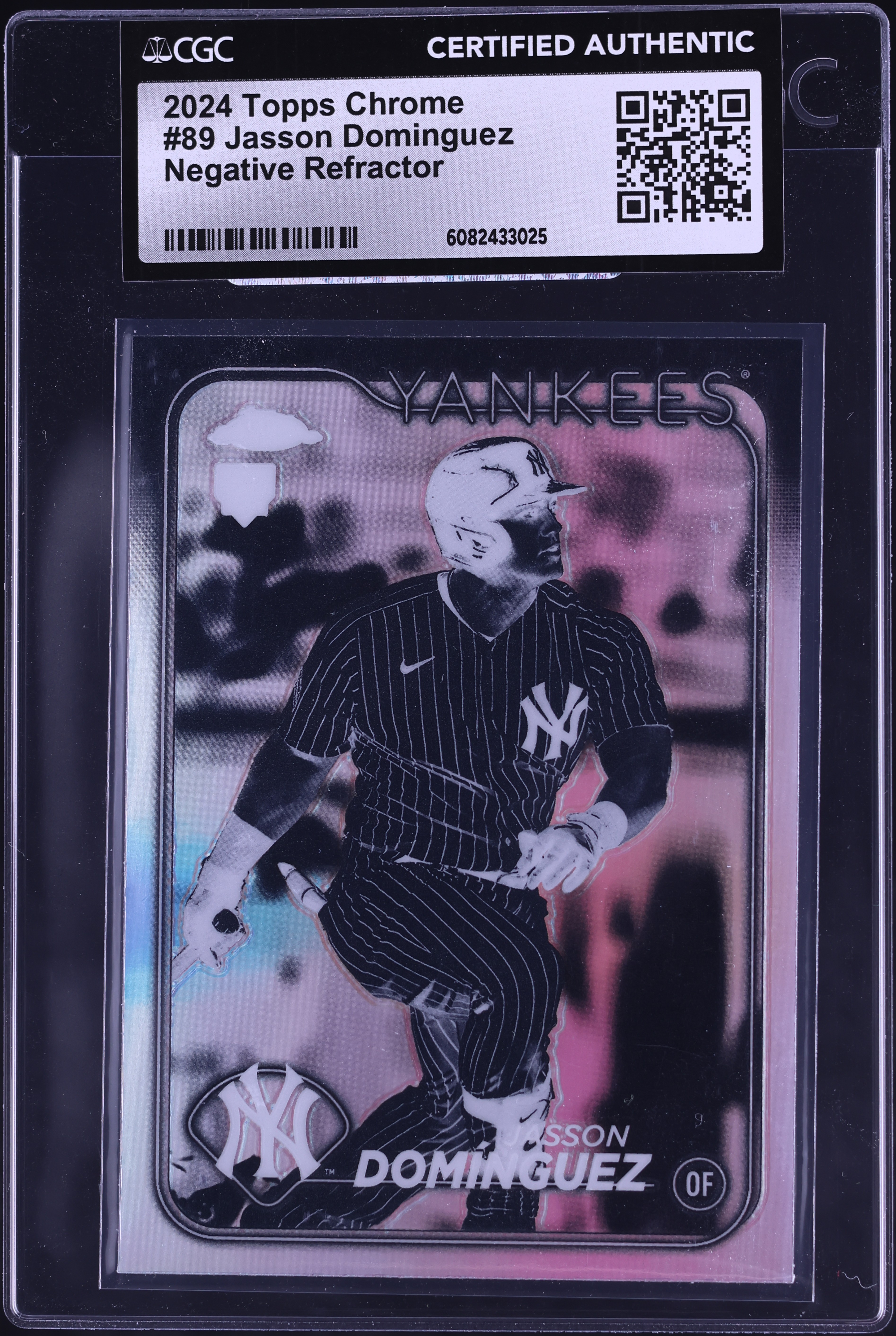 2024 Topps Chrome Negative Refractor Jasson Dominguez #89 CGC AUTH