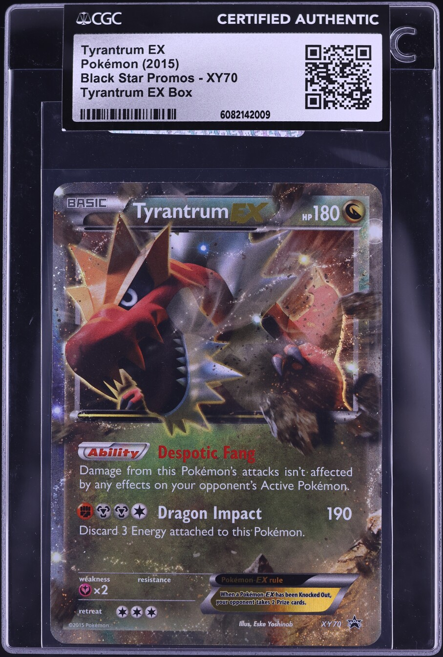 pokemon tyrantrum card EX XY70 PTCGO Code  Cavern Trading Cards, LLC Evolves from null Type 2015 Pokemon XY Promo Holo