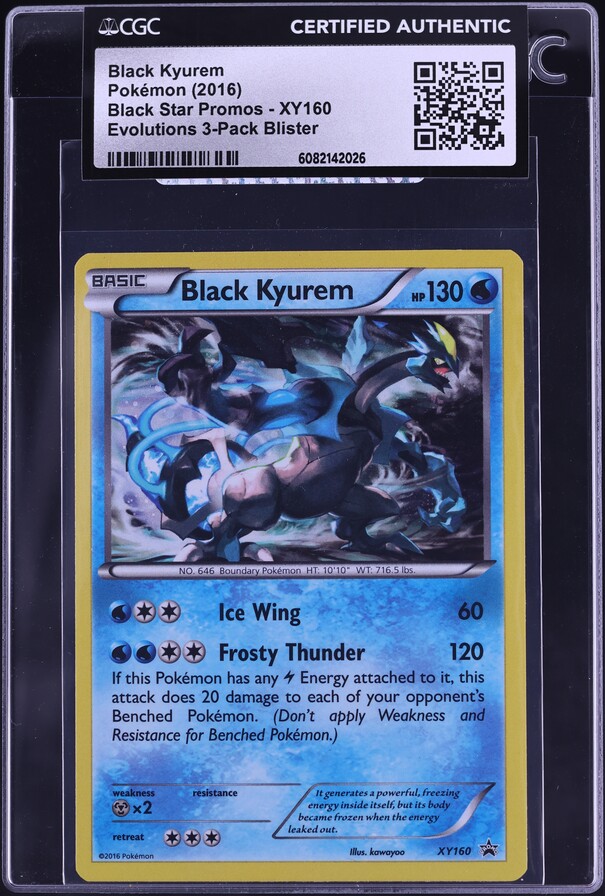 2016 Pokemon XY Promo Evolutions 3-Pack Blister Black Kyurem #XY160 CGC AUTH