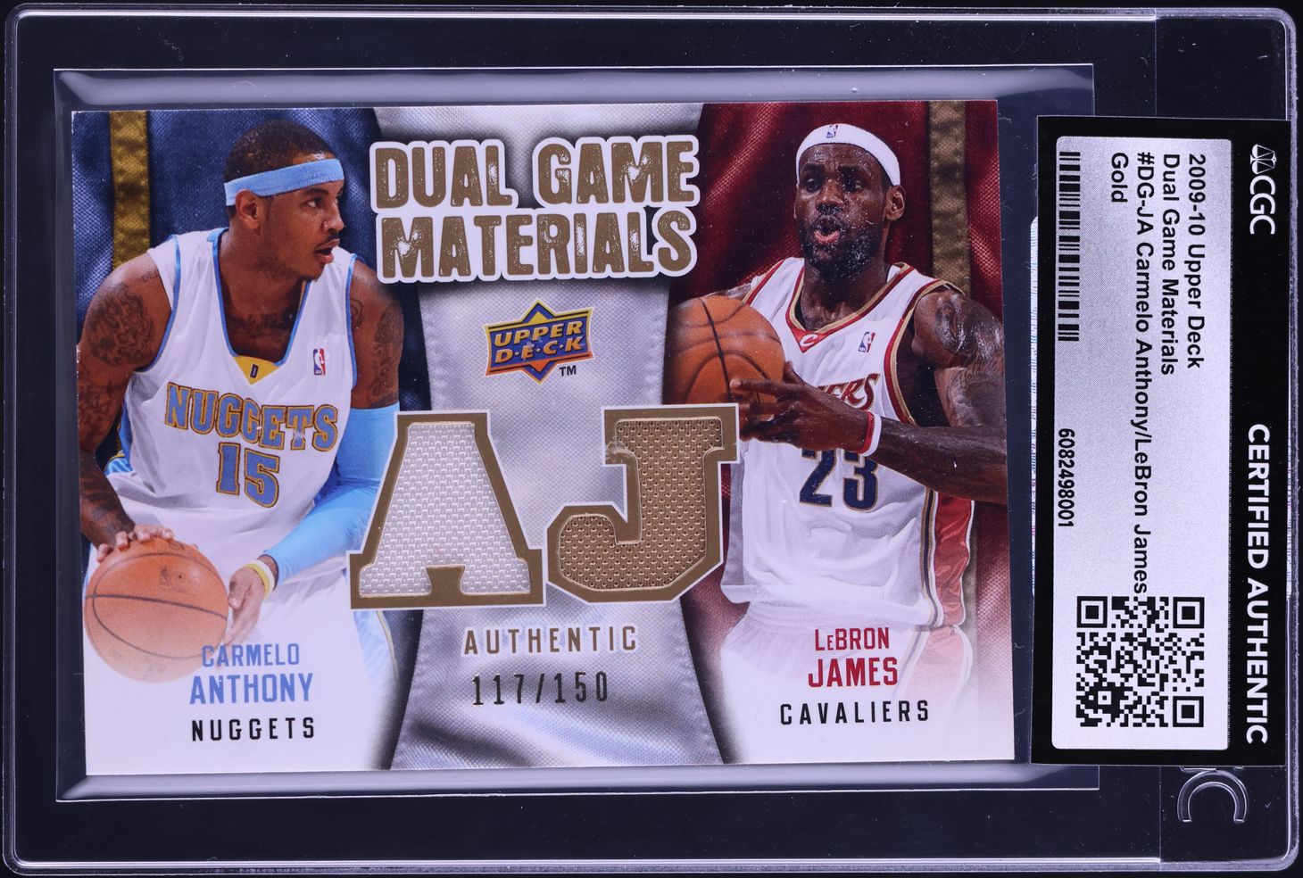 2009 Upper Deck Gold Carmelo Anthony LeBron James GAME-USED PATCH 