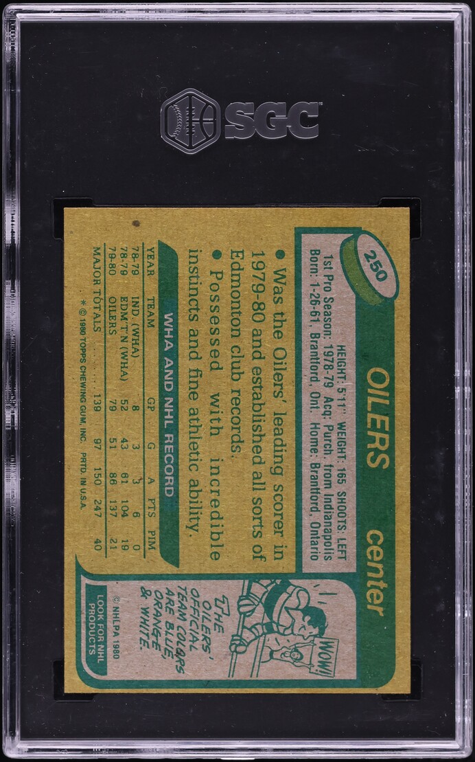 1980 Topps Hockey Wayne Gretzky #250 SGC 8.5 NM-MT+