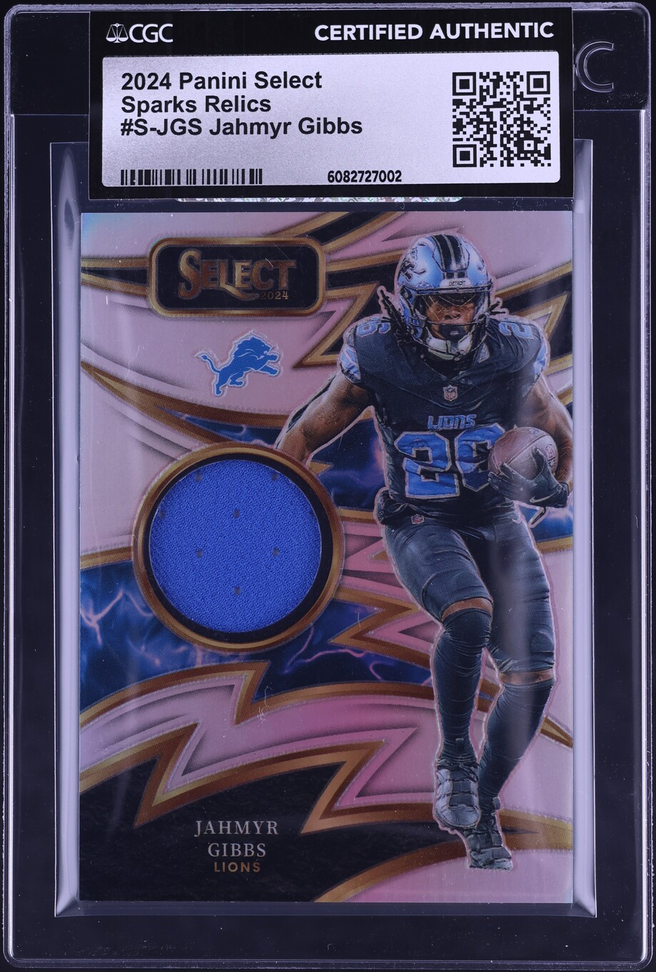 2024 Select Sparks Prizm Jahmyr Gibbs PATCH /149 #S-JGS CGC AUTH