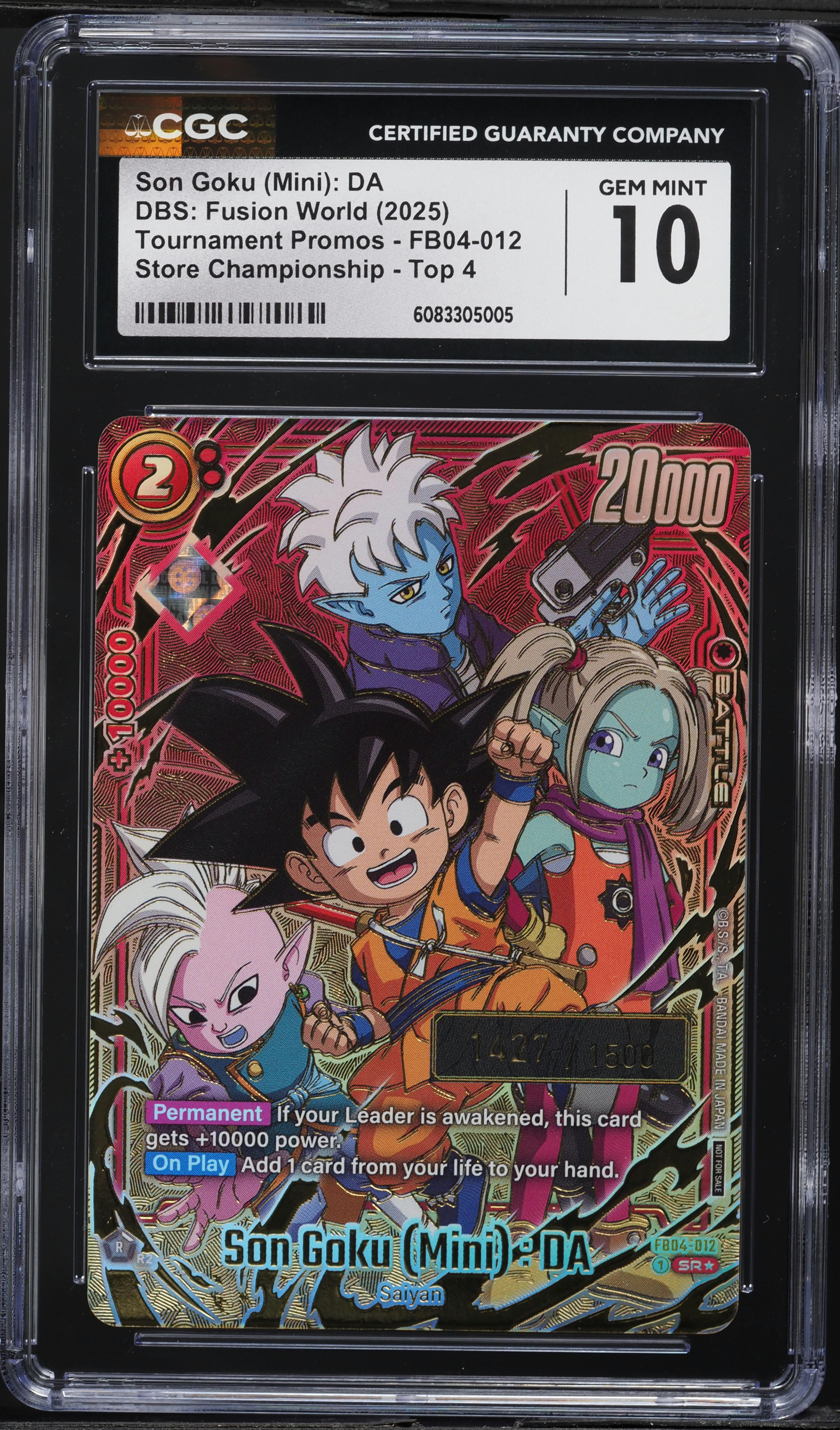 2025 DBS Fusion World Tournament Promos Store Top 4 Goku (Mini