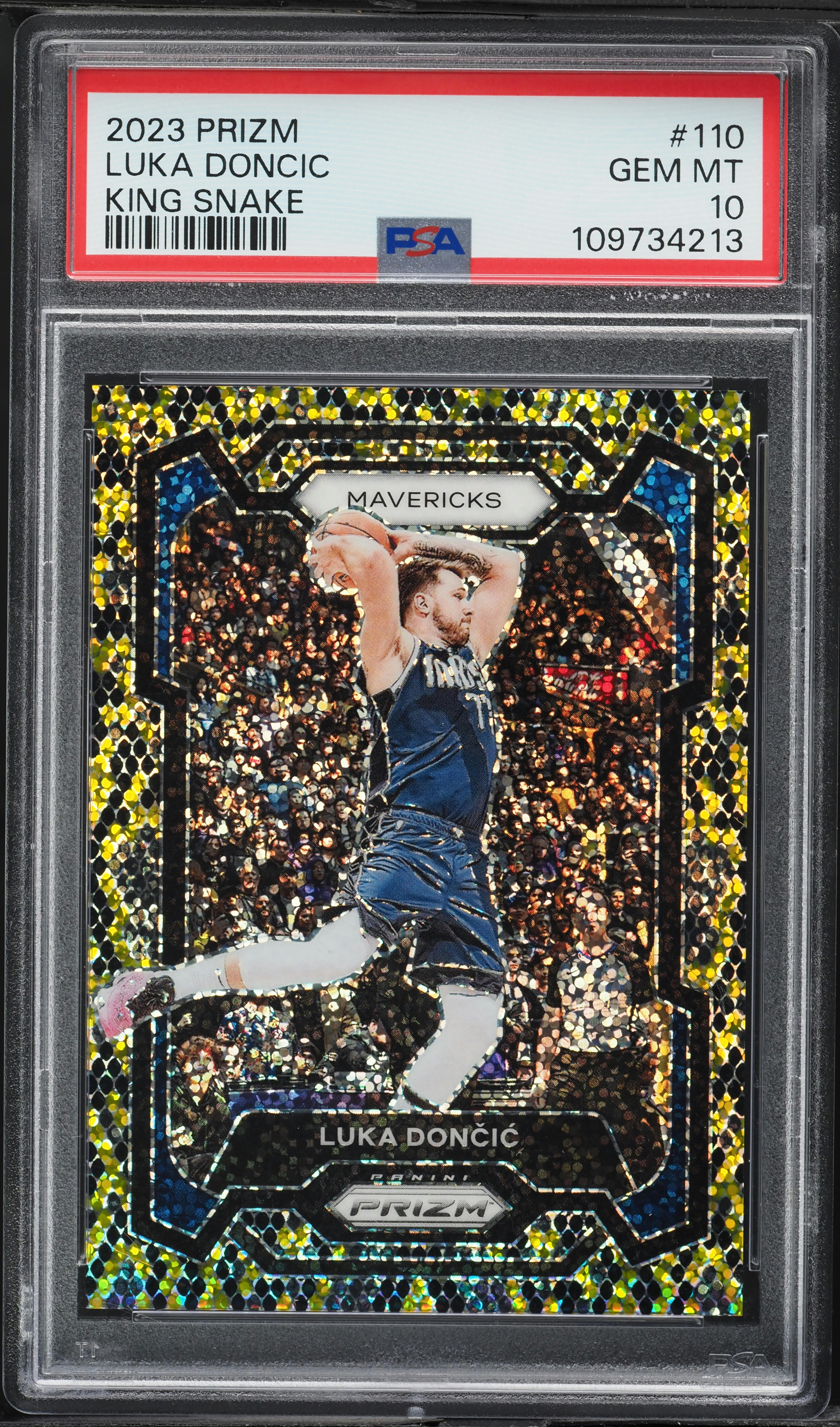 2023 Panini Prizm King Snake Luka Doncic #110 PSA 10 GEM MINT on