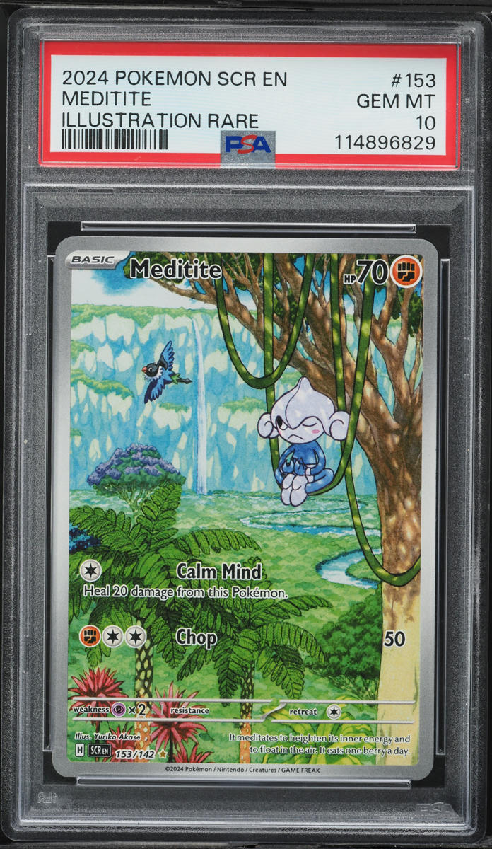 2024 Pokemon Scarlet & Violet Stellar Crown IR Meditite #153 PSA 10 GEM MINT