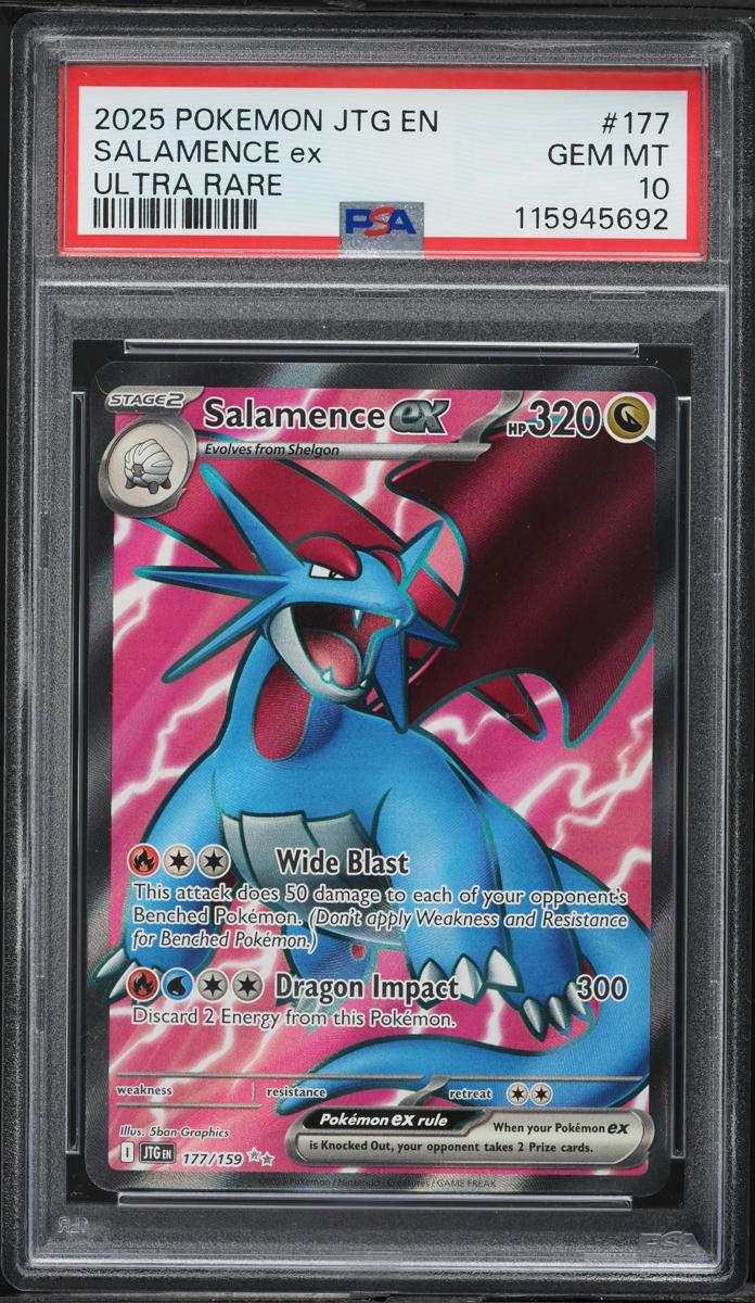 2025 Pokemon SV Journey Together Full Art Salamence ex #177 PSA 10