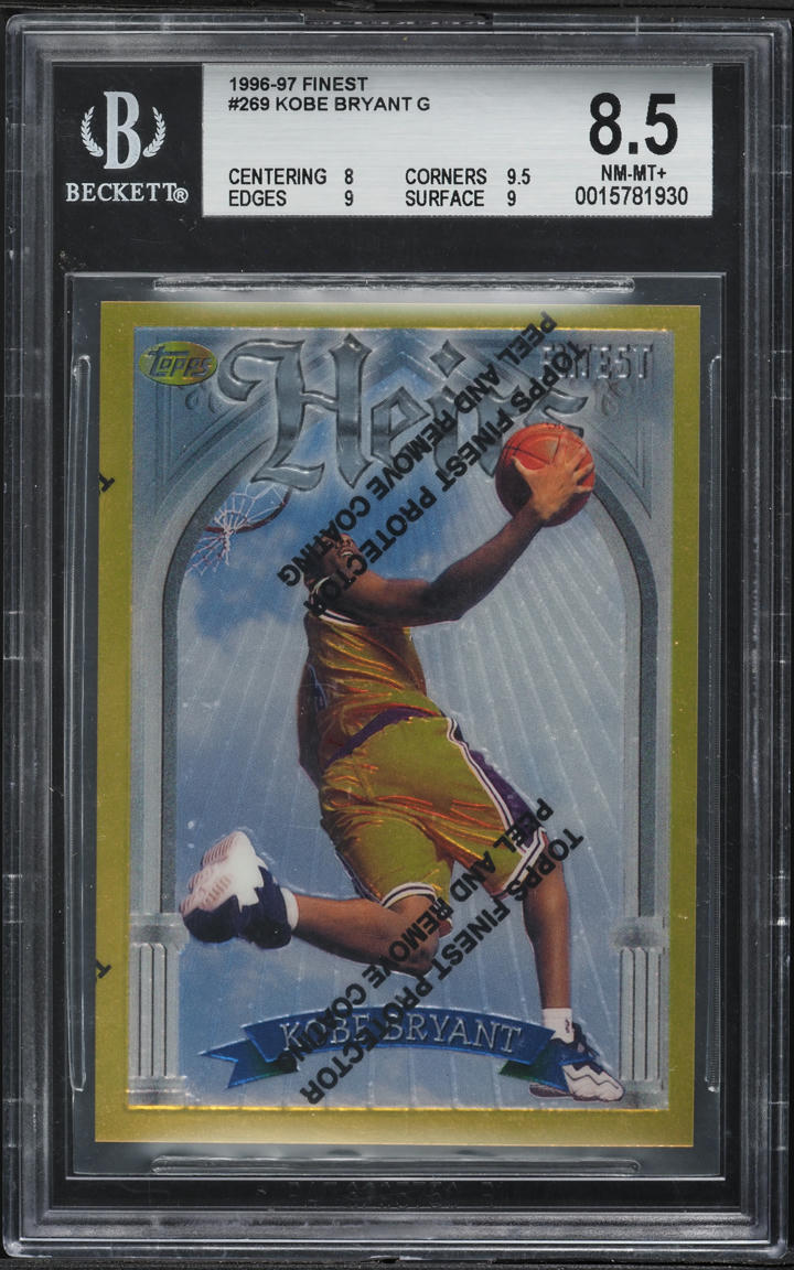 1996 Finest Gold w/ Coating Kobe Bryant ROOKIE #269 BGS 8.5 NM-MT+