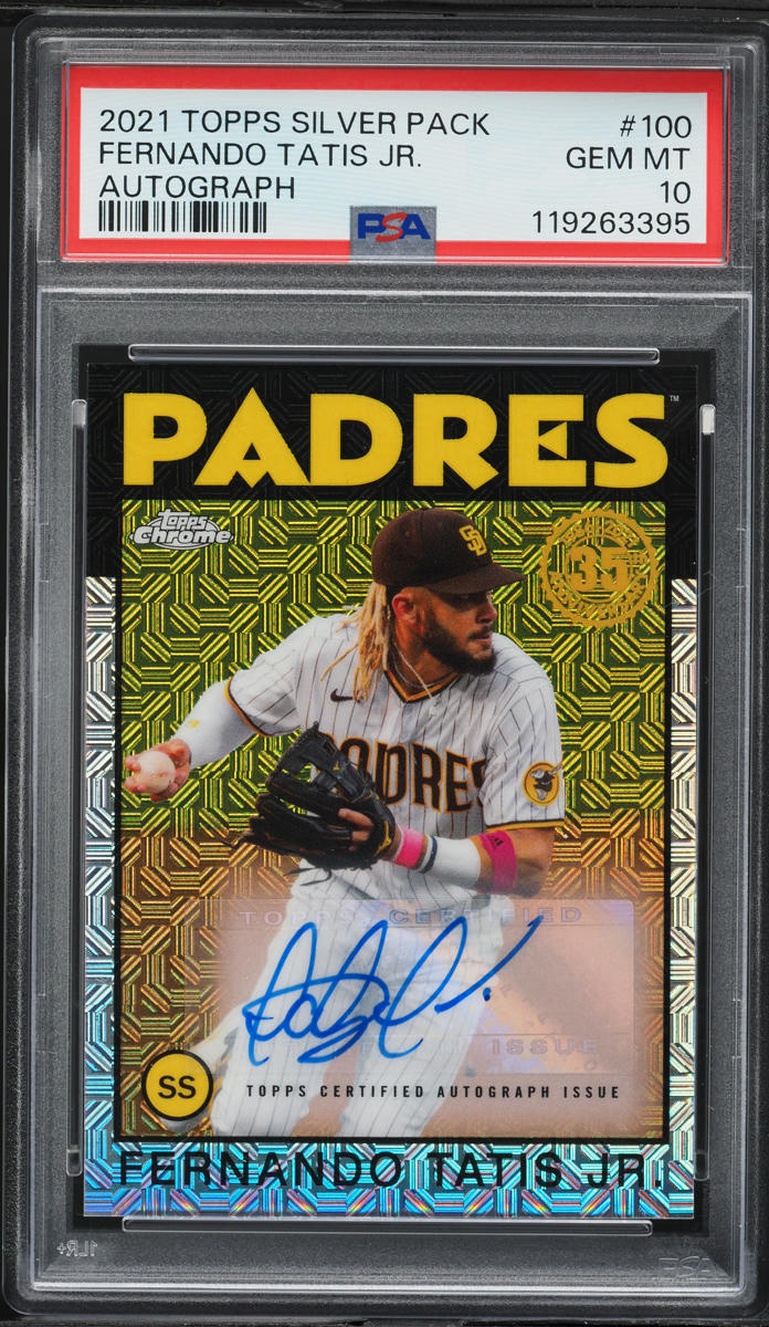 2021 Topps Chrome Silver Pack '86 Promo Fernando Tatis Jr AUTO /99 #100 PSA 10