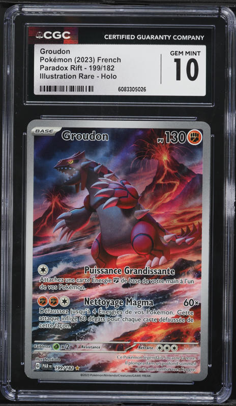 2023 Pokemon French Scarlet & Violet Paradox Rift IR Groudon #199 CGC 10 GEM