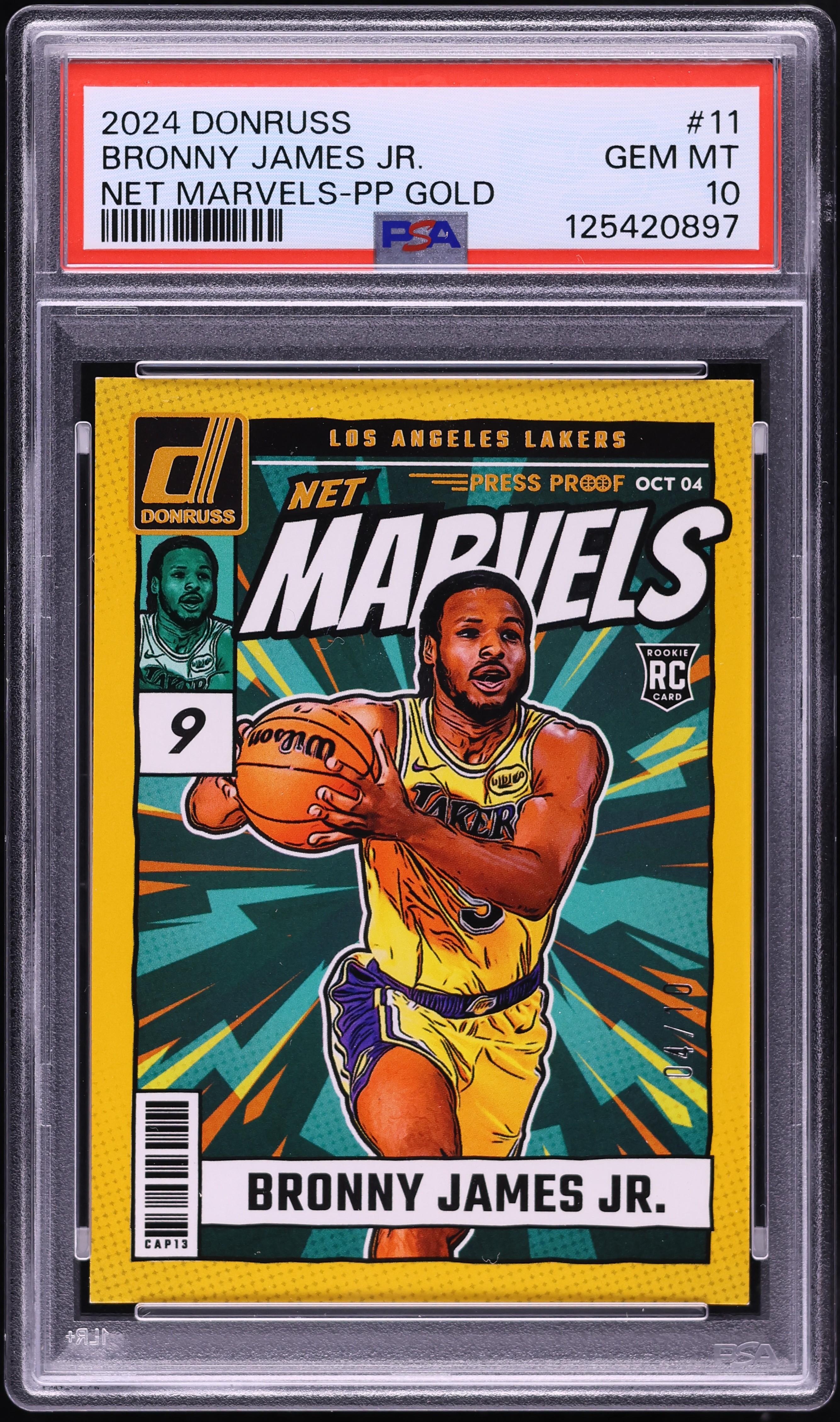 2024 Donruss Net Marvels Press Proof Gold Bronny James Jr. ROOKIE