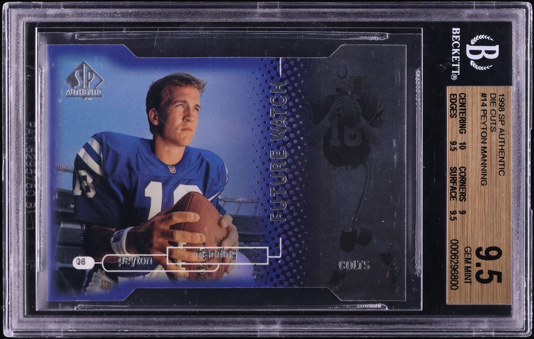 1998 SP Authentic Die-Cut Peyton Manning ROOKIE /500 #14 BGS 9.5 GEM MINT