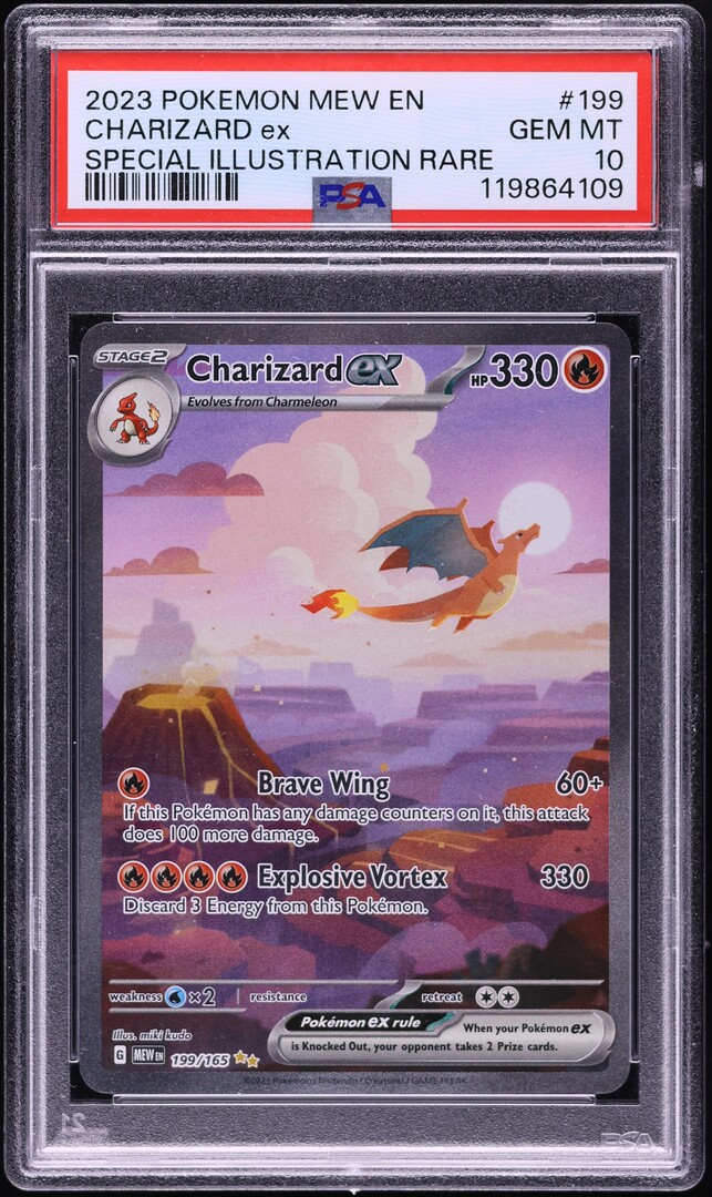 Charizard EX 2023 Pokemon 151 Special Illustration Rare #199 CGC Authenticated 10 Card