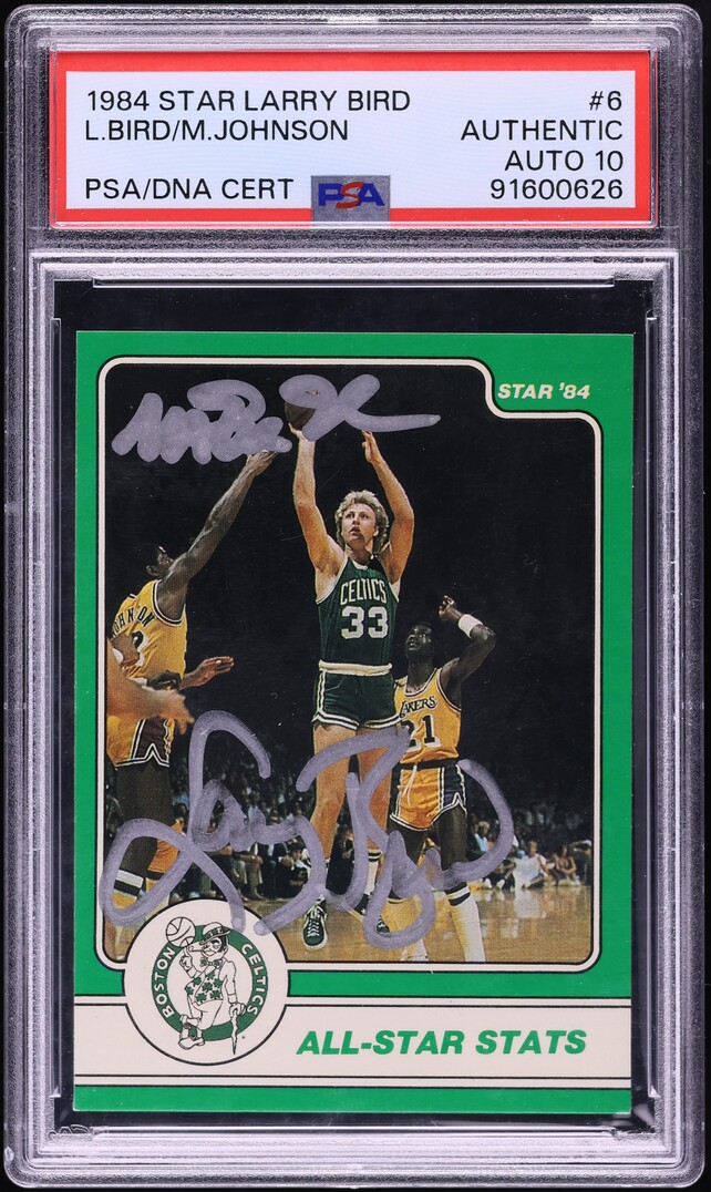 1984 Star Basketball Larry Bird AUTO DNA 10 #6 PSA AUTH
