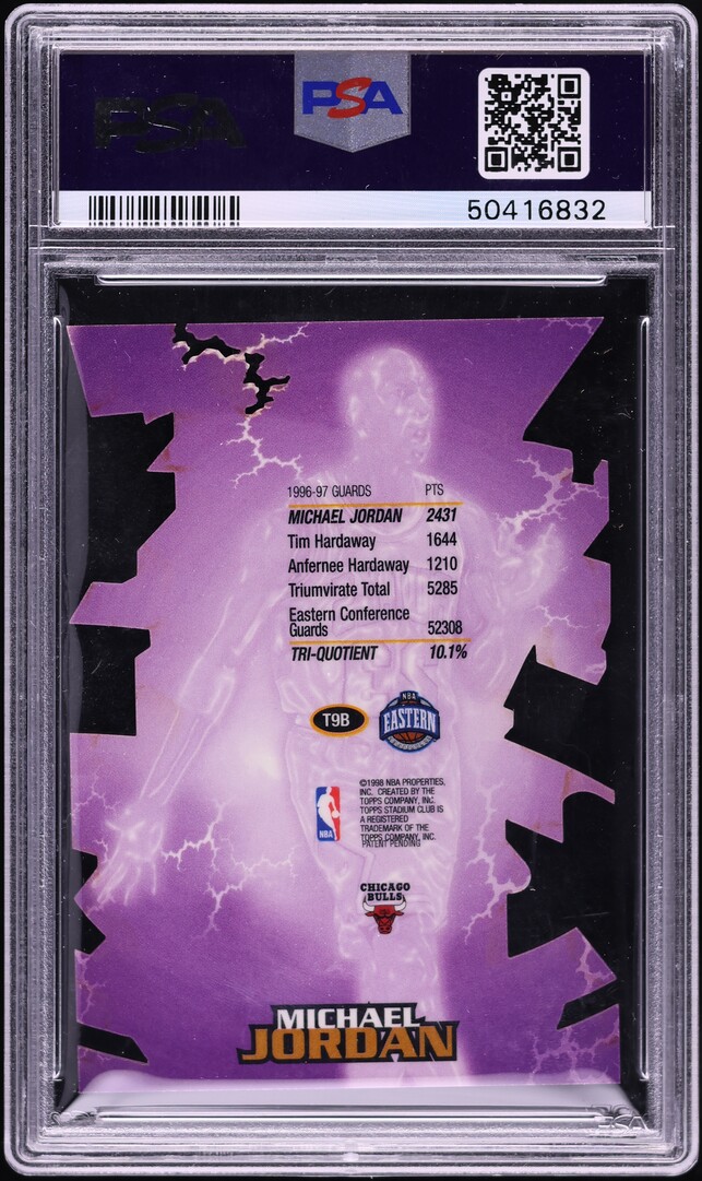 1997 Stadium Club Triumvirate Die-Cut Michael Jordan #T9B PSA 9 MINT