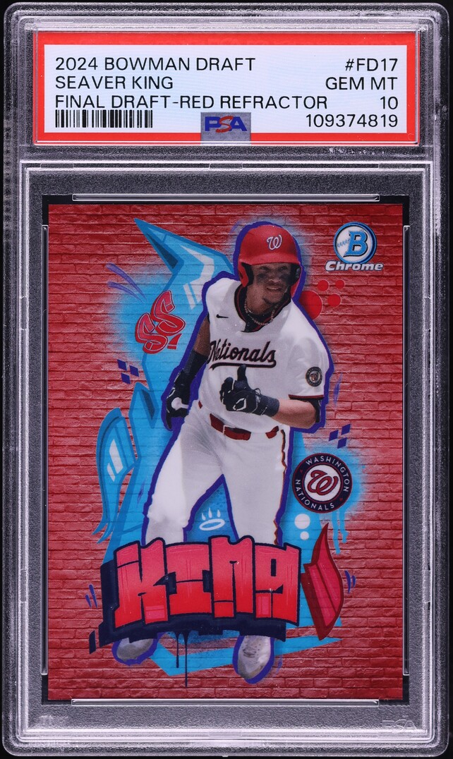 2024 Bowman Chrome Final Draft Red Refractor Seaver King PROSPECT /5 PSA 10 GEM