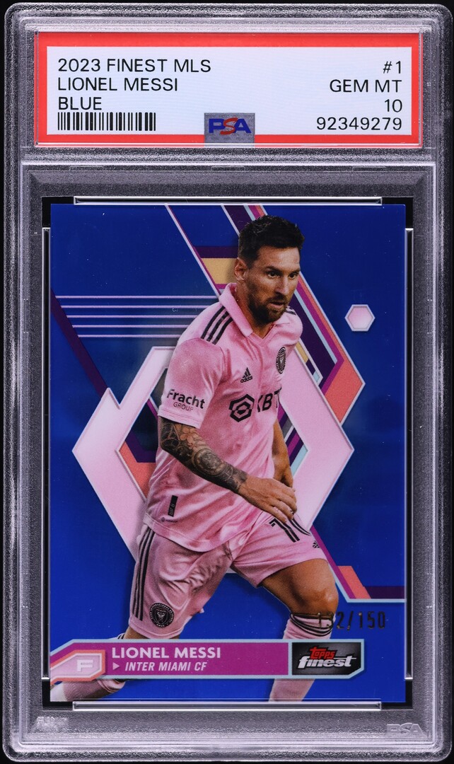 2023 Finest MLS Blue Refractor Lionel Messi /150 #1 PSA 10 GEM MINT