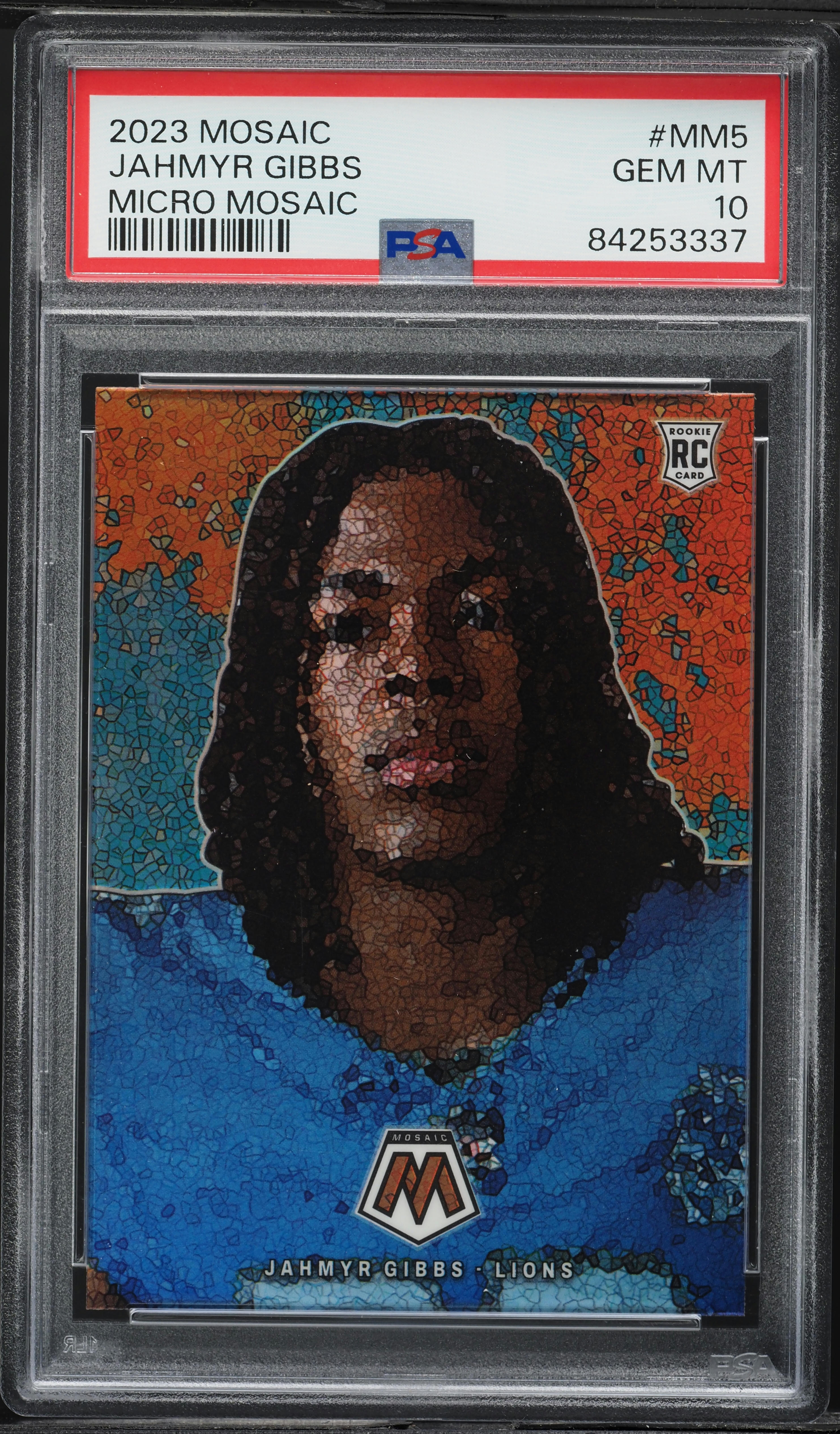 2023 Panini Mosaic Micro Mosaic Jahmyr Gibbs ROOKIE #MM-5 PSA 10