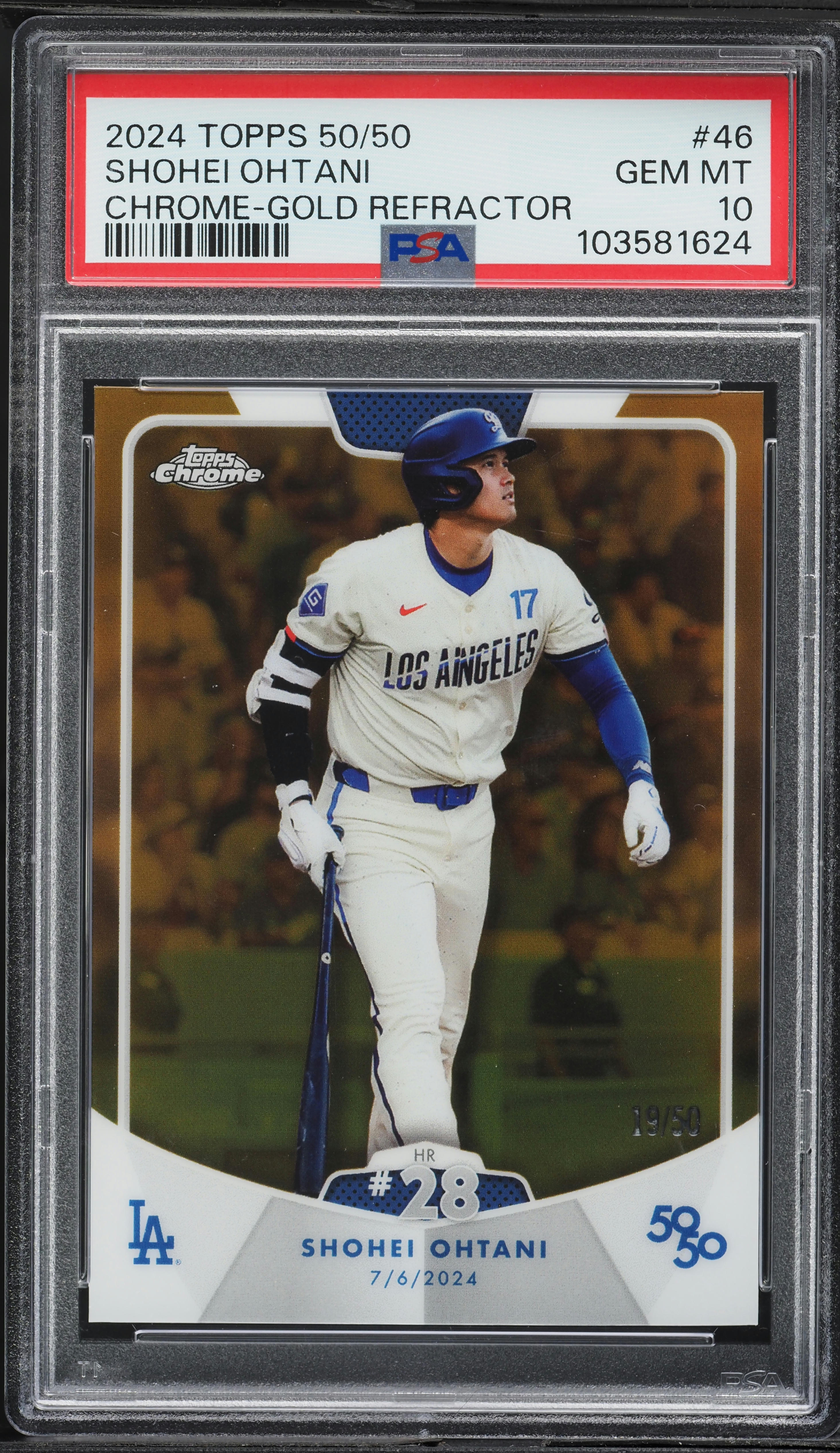 2024 Topps Chrome 50/50 Gold Refractor Shohei Ohtani /50 #46