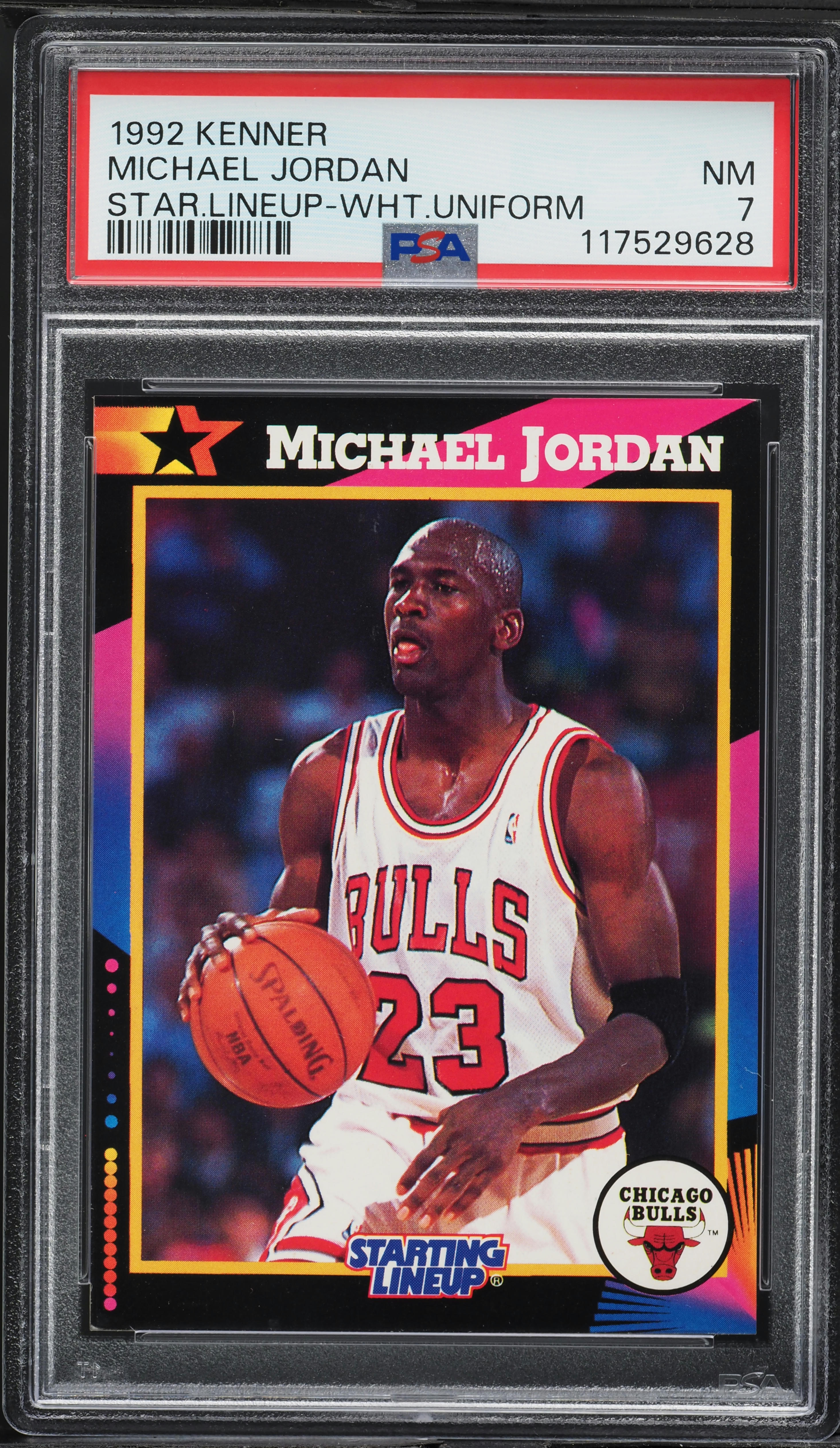 1992 Kenner Starting Lineup White Uniform Michael Jordan PSA 7